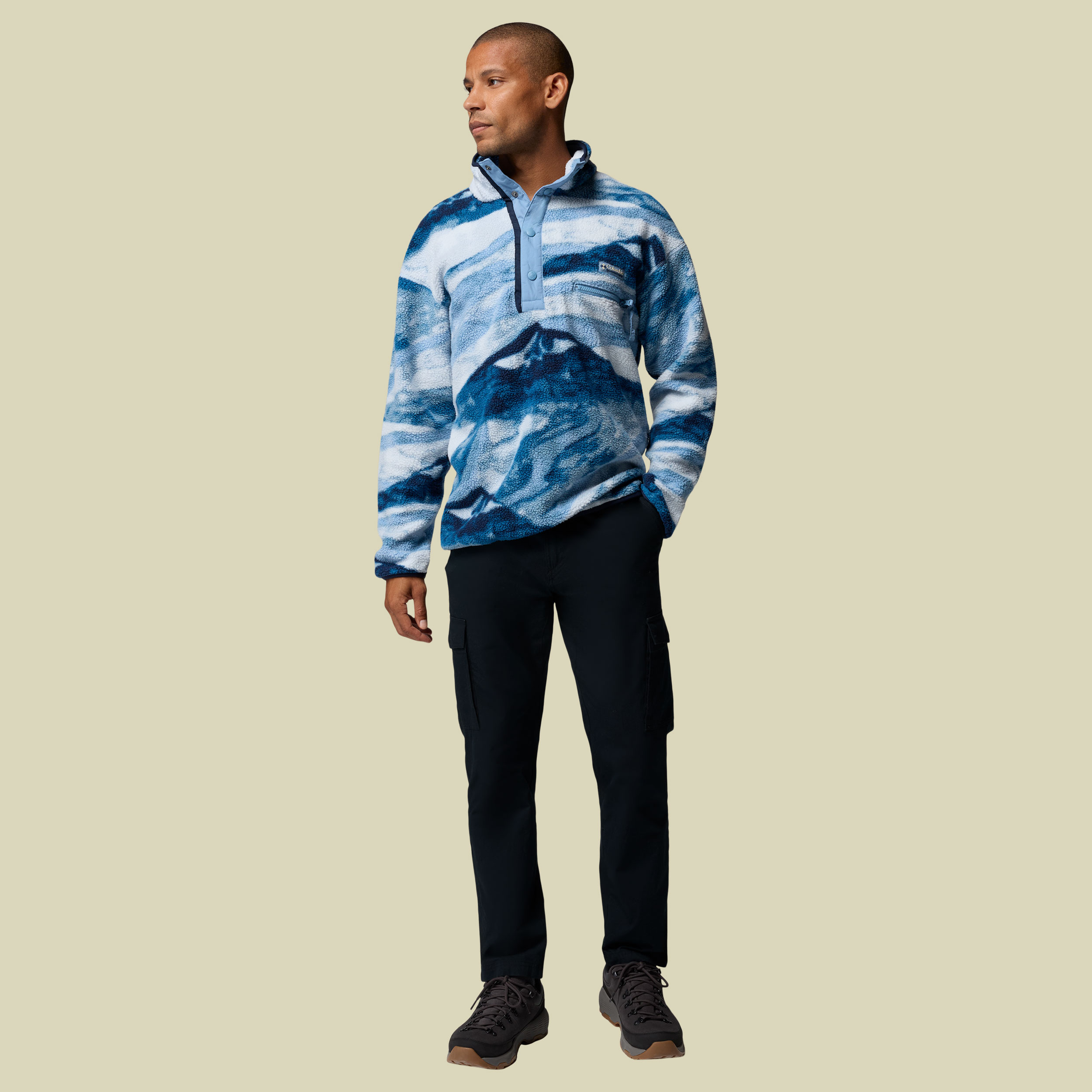 Helvetia II Printed Half Snap Fleece Men XL blau1 - rainy day summits