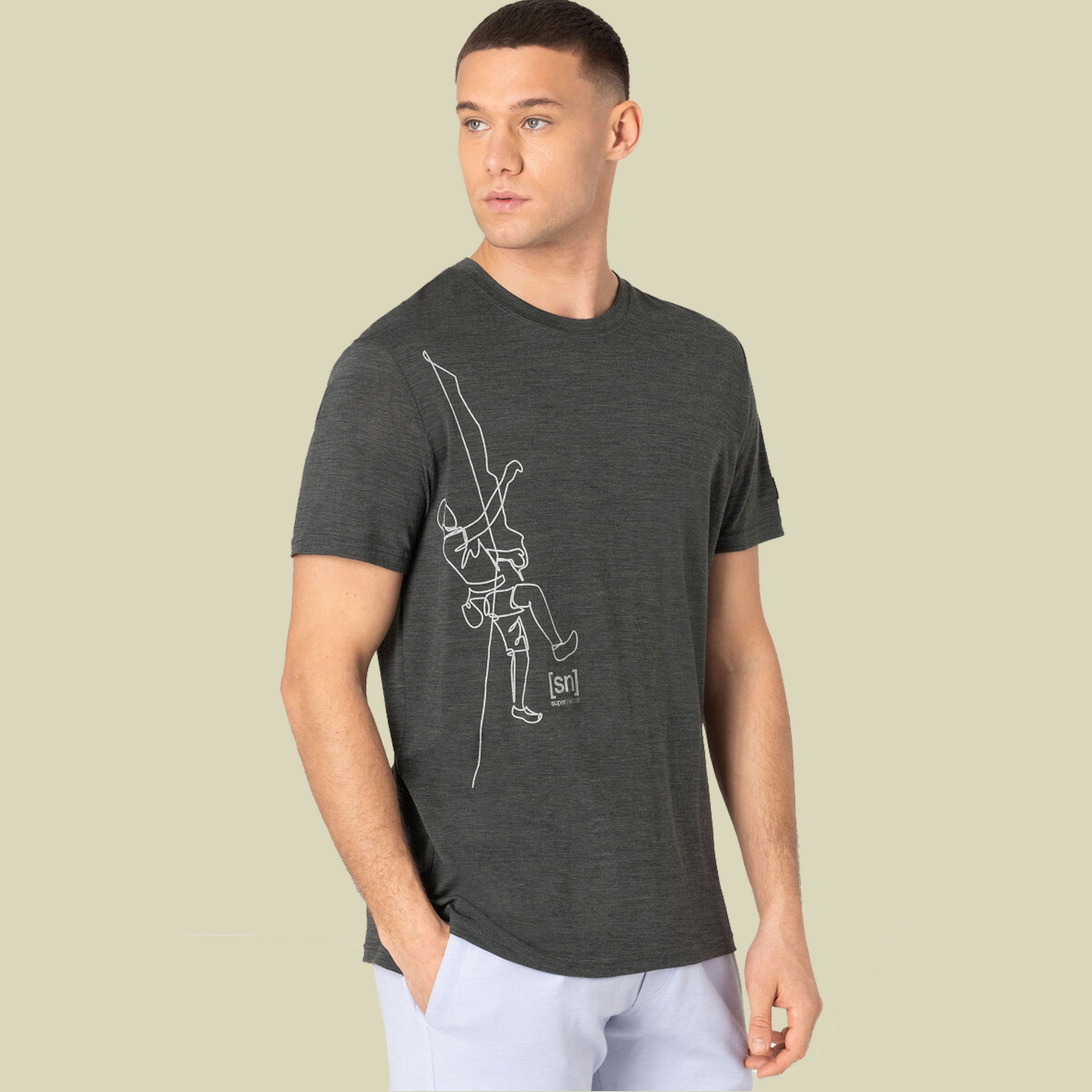 Climbing Line Tee Men Größe M  Farbe pirate grey melange/feather grey