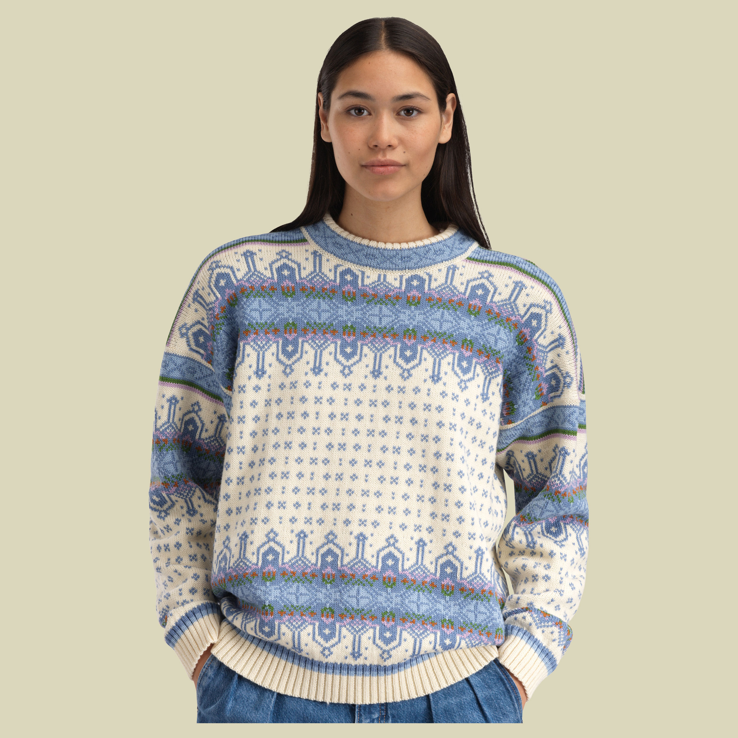 Albertville Fem. Sweater Women M blau - offwhite blue shadow