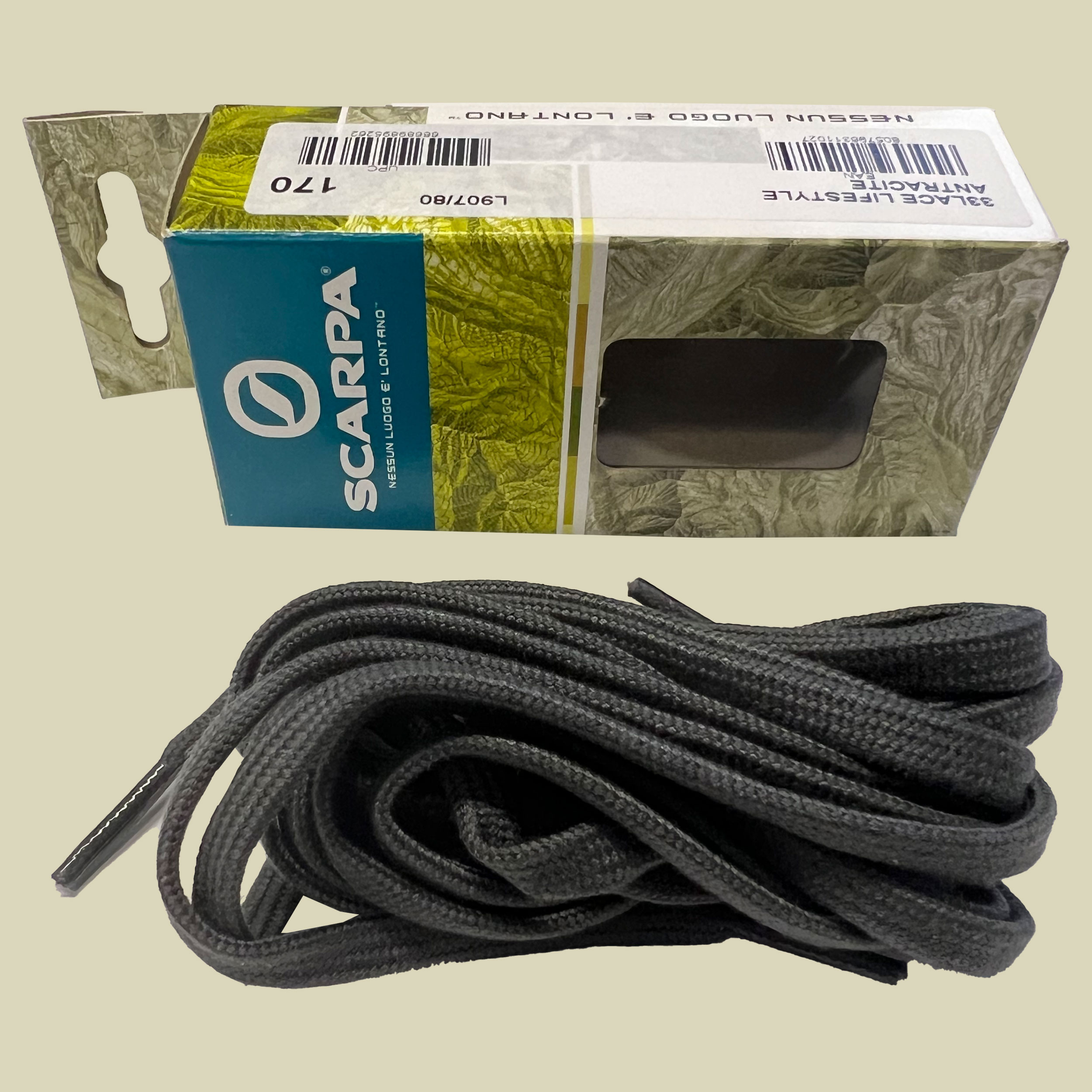 Lace Lifestyle Schnürsenkel flach Größe 170 cm Farbe anthracite