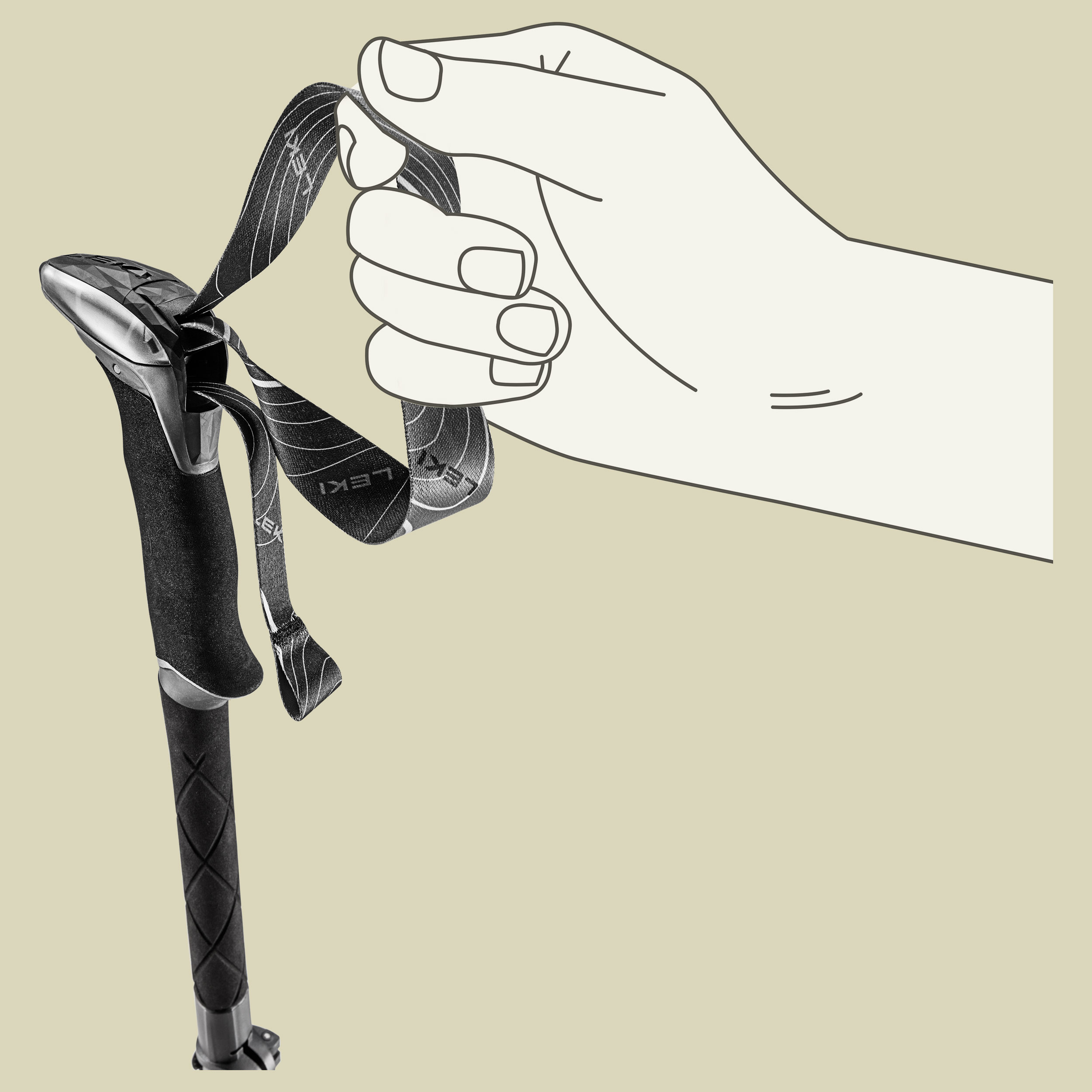 Makalu FX TA Länge 110 - 130 cm Farbe black-stone blue dark-white