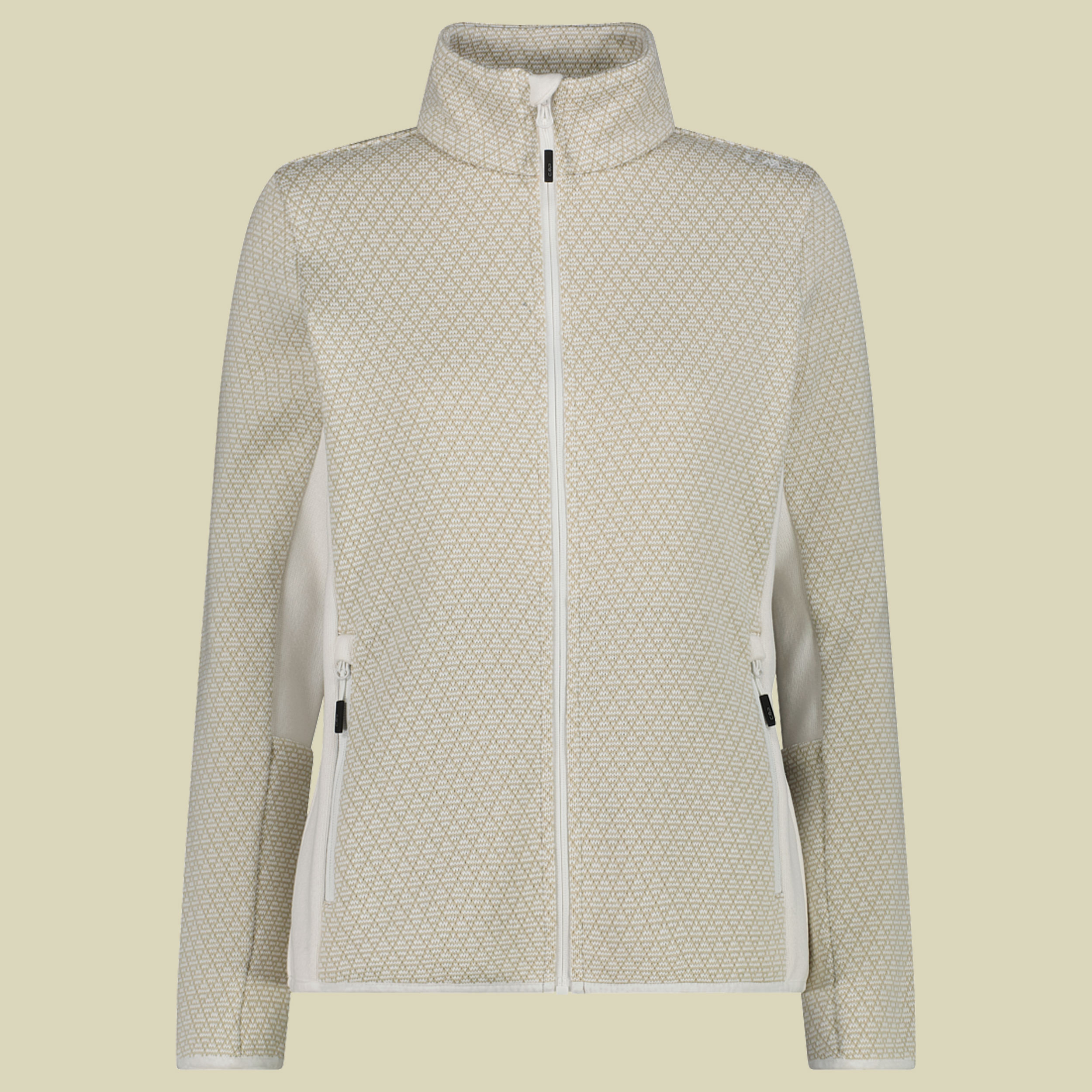 Woman Jacket Jacquard Knitted 48 beige - Farbe b.co gesso vaniglia