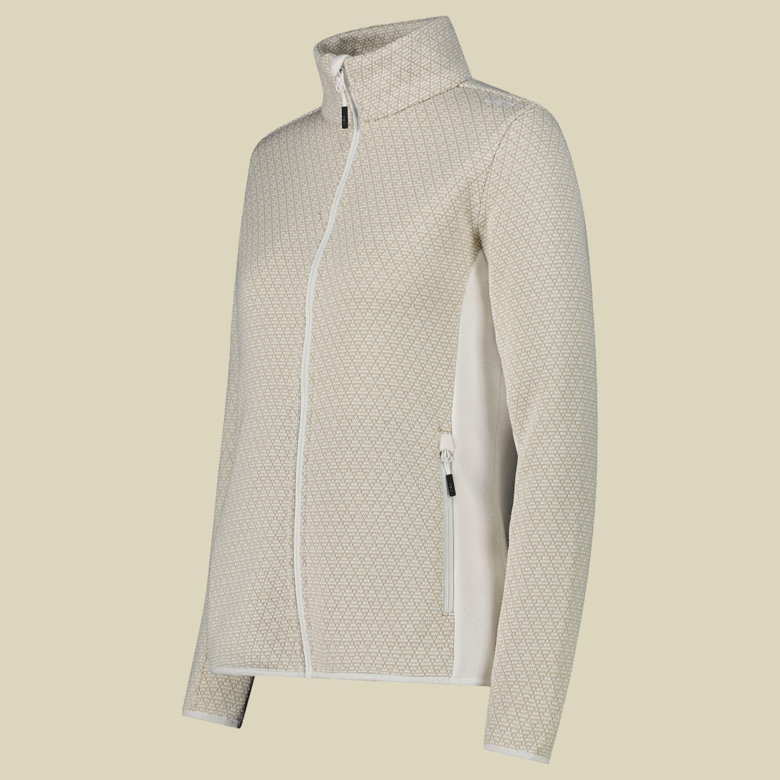Woman Jacket Jacquard Knitted 48 beige - Farbe b.co gesso vaniglia