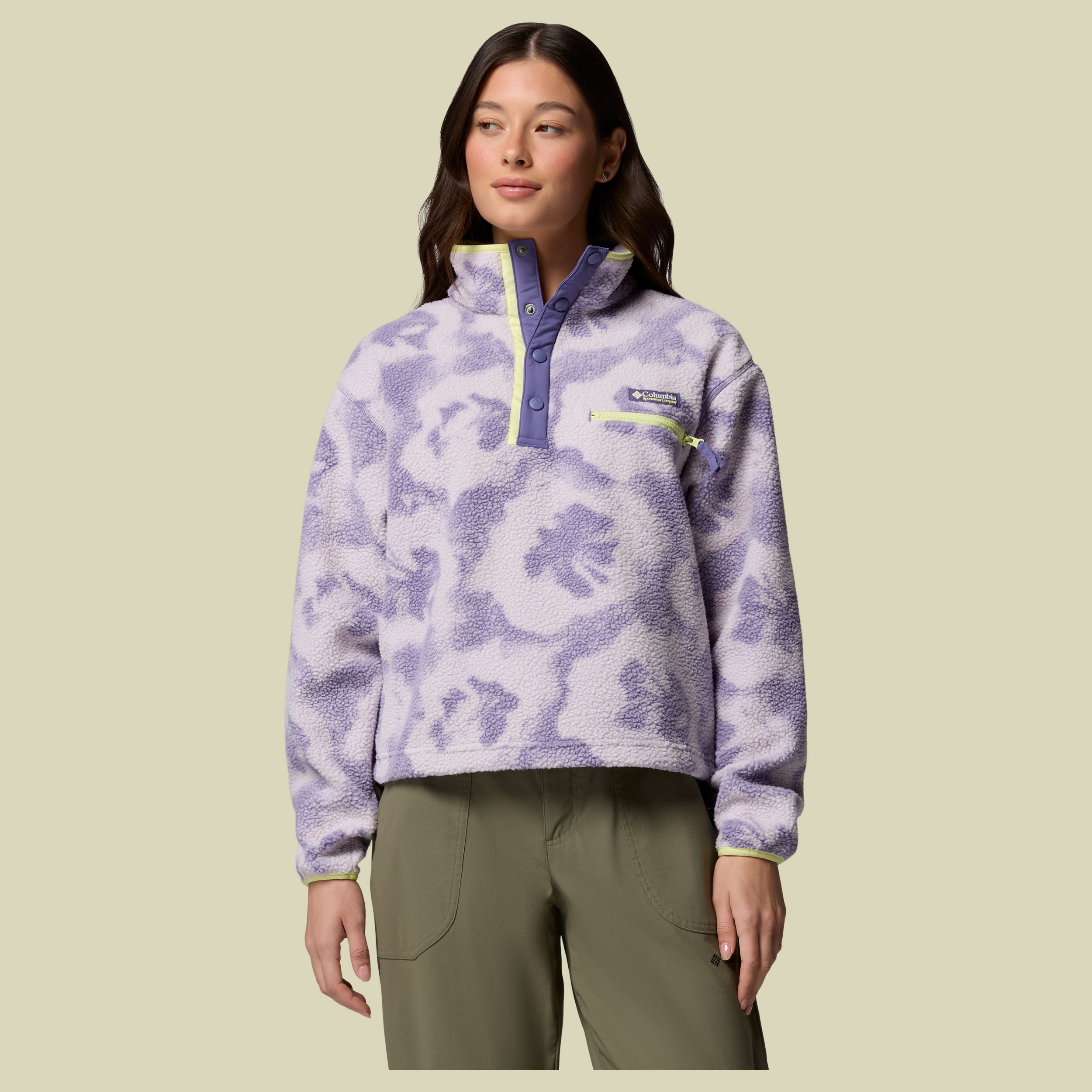 Helvetia II Printed Cropped Half Snap Women S mehrfarbig pink