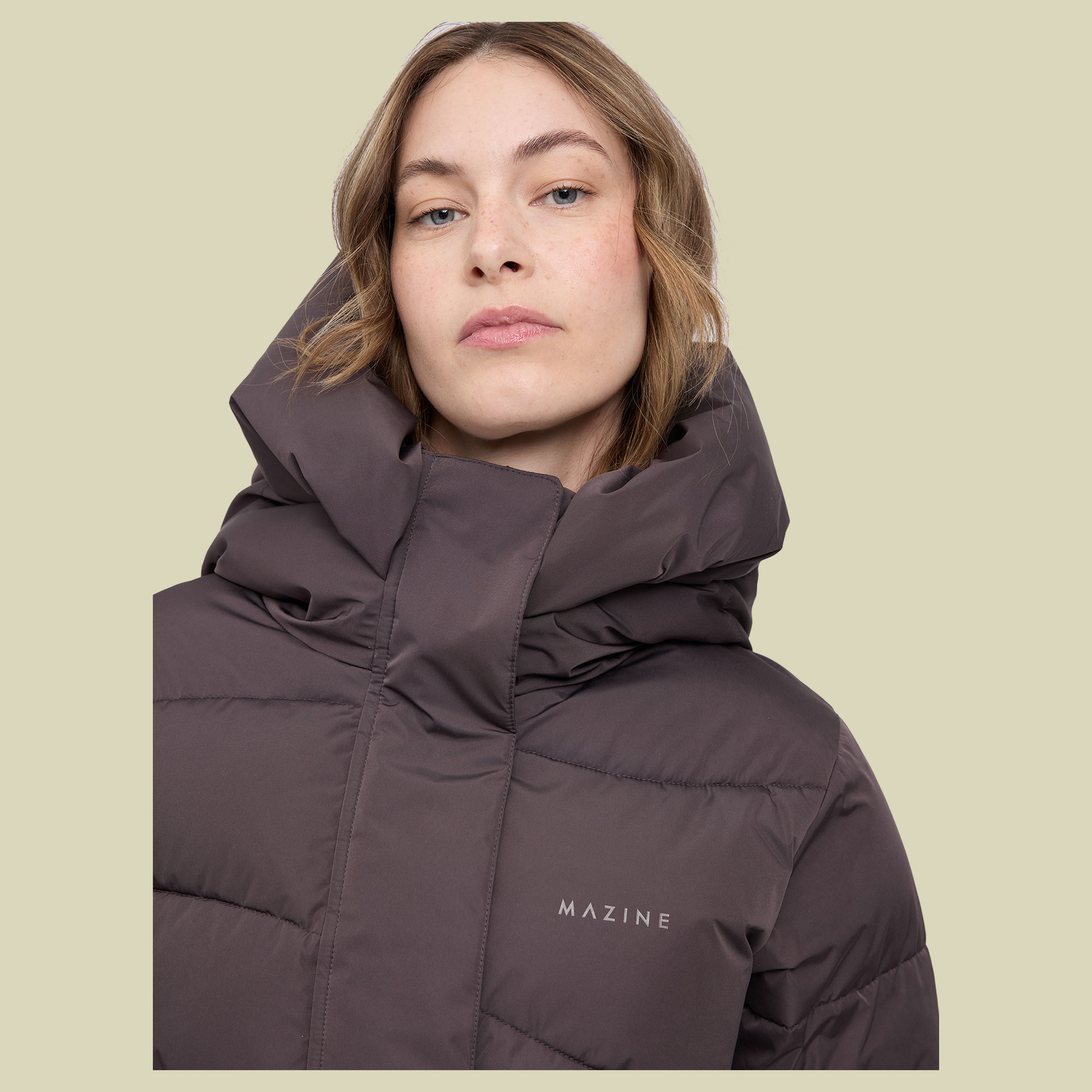 Waves Quilt Puffer Coat Women XS braun - eggplant