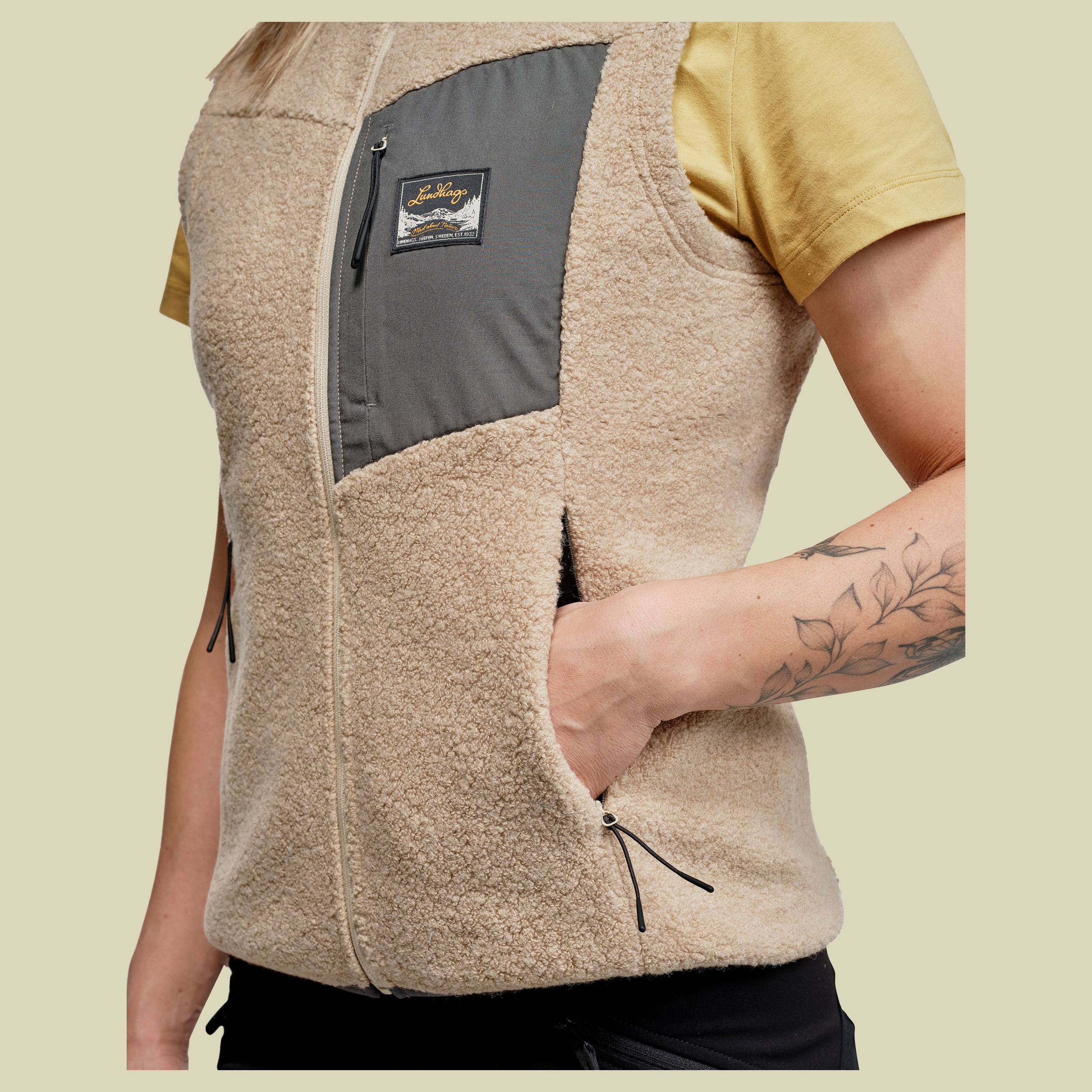 Flok Wool Pile Vest Women beige XL - sand