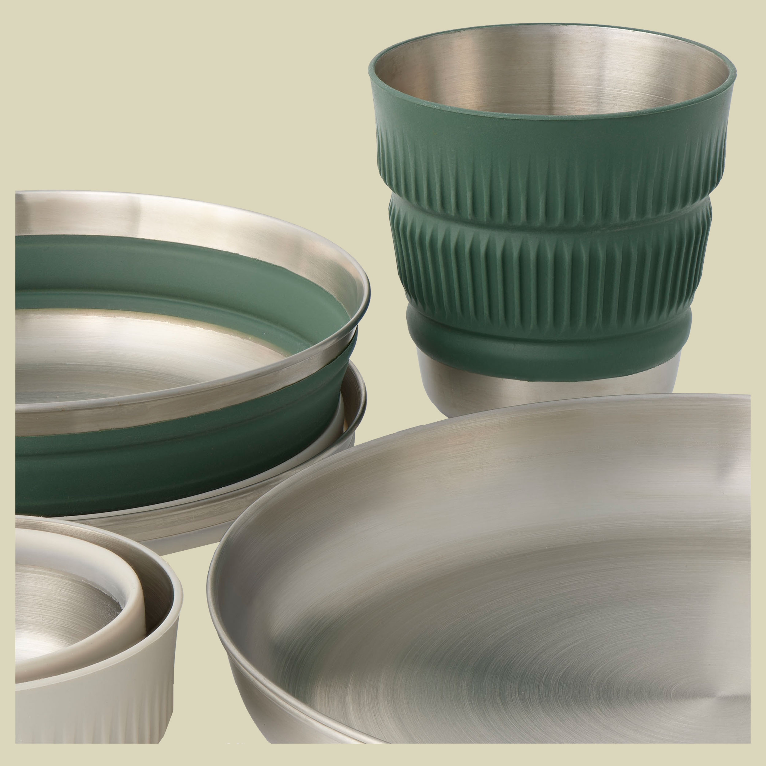 Detour Stainless Steel Collapsible Dinnerware Set - 2P 6 piece