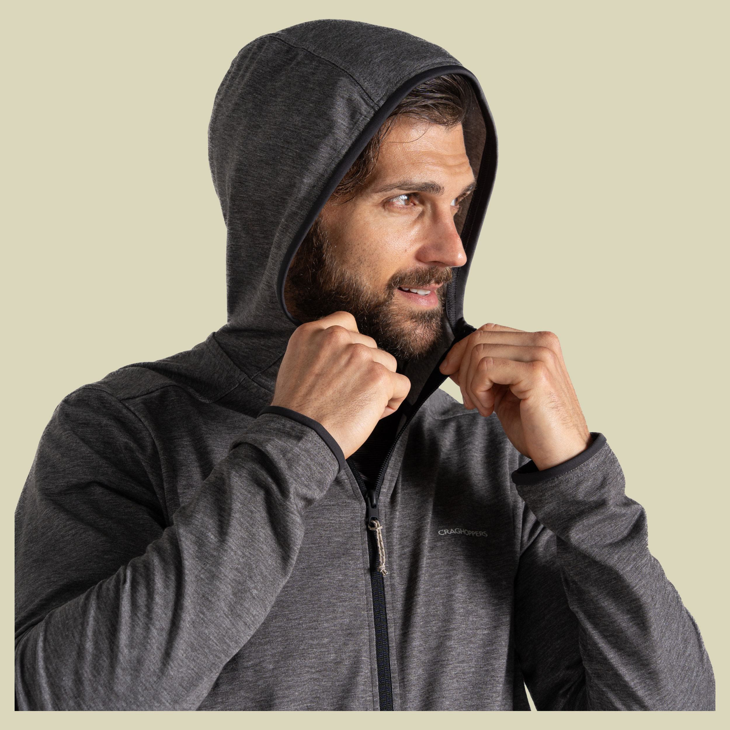 NosiLife Deft Hooded Jacket Men XL schwarz - black pepper marl