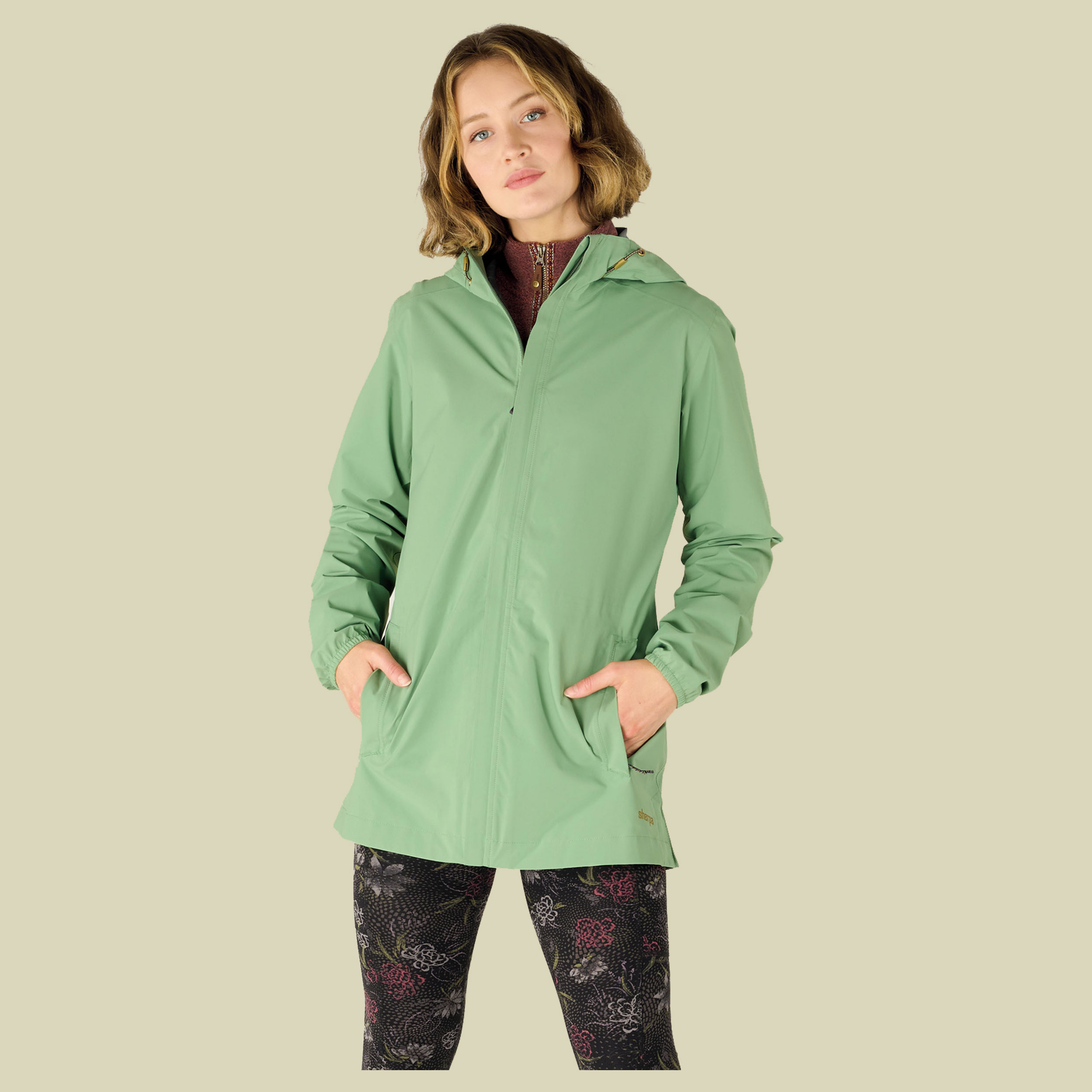 Nima 2.5-Layer Long Jacket Women Größe S Farbe thyme