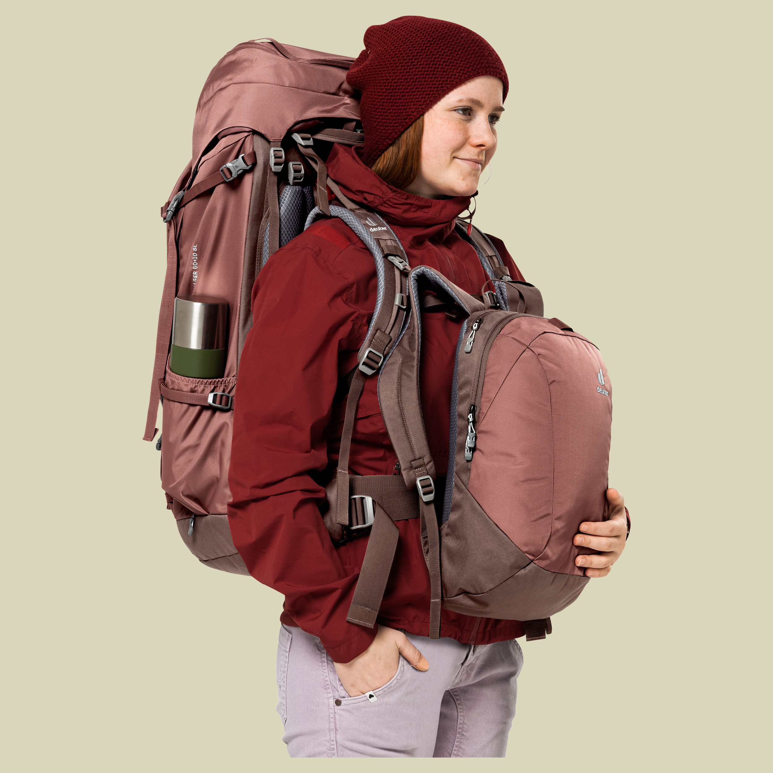Voyager 60+10 SL Women 60+10 L rosa - caspia-raisin