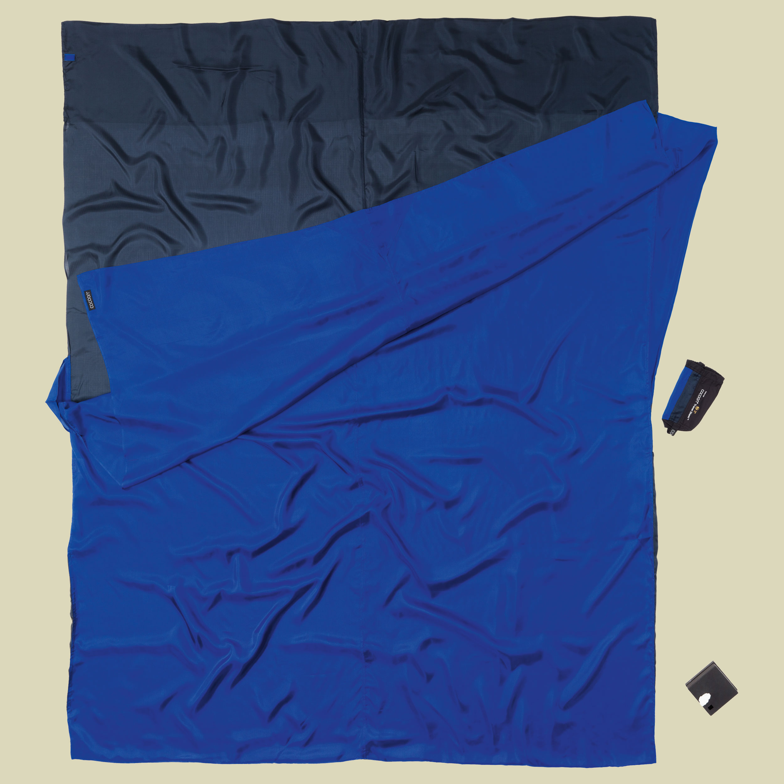 2 Color TravelSheet Doublesize 220 x 180 cm Farbe tuareg/ultramarine blue