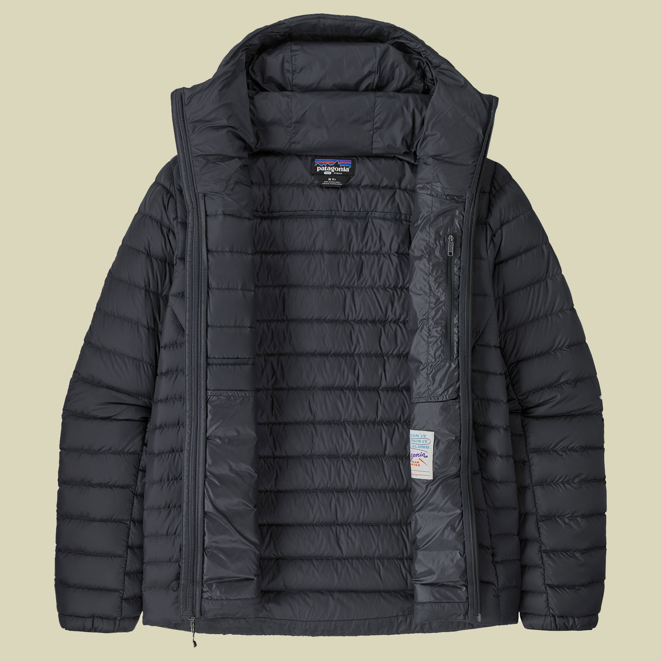 Down Sweater Hoody Men M schwarz - black