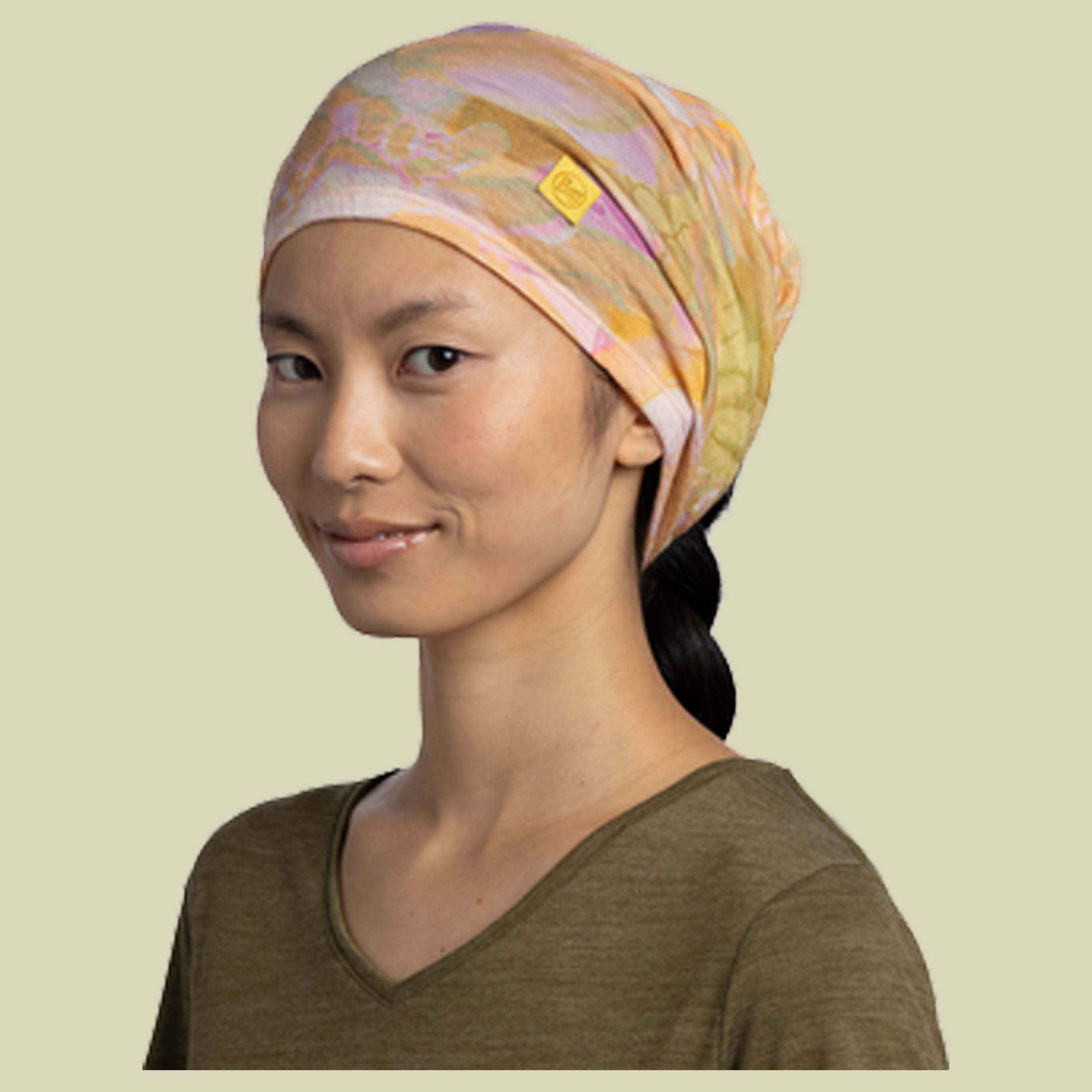 Merino Lightweight Digital Prints one size gelb - esmerald multi