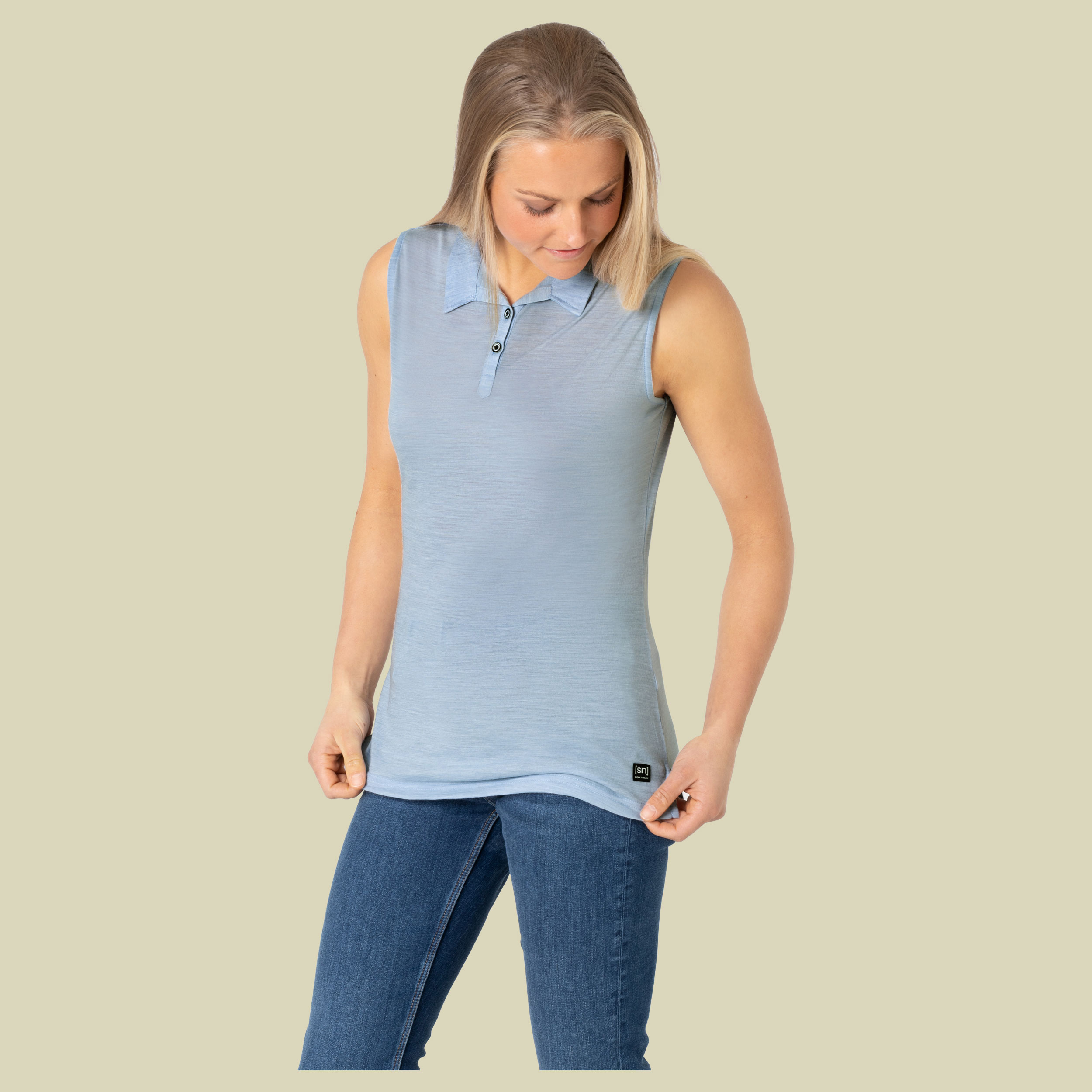 Sleeveless Polo Women Größe XS Farbe skyway melange