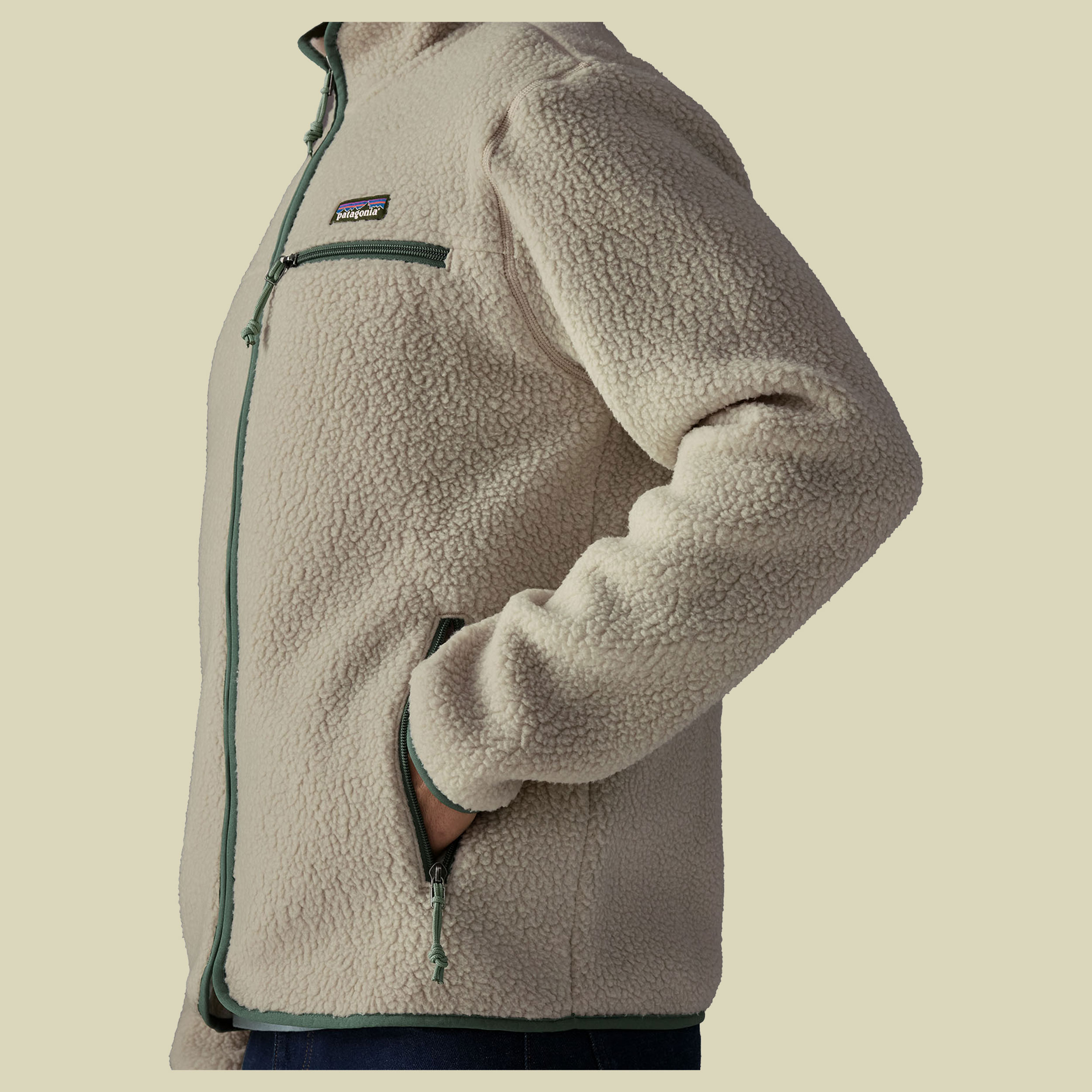 Retro Pile Jacket Men XL mehrfarbig - pelican w/canopy green