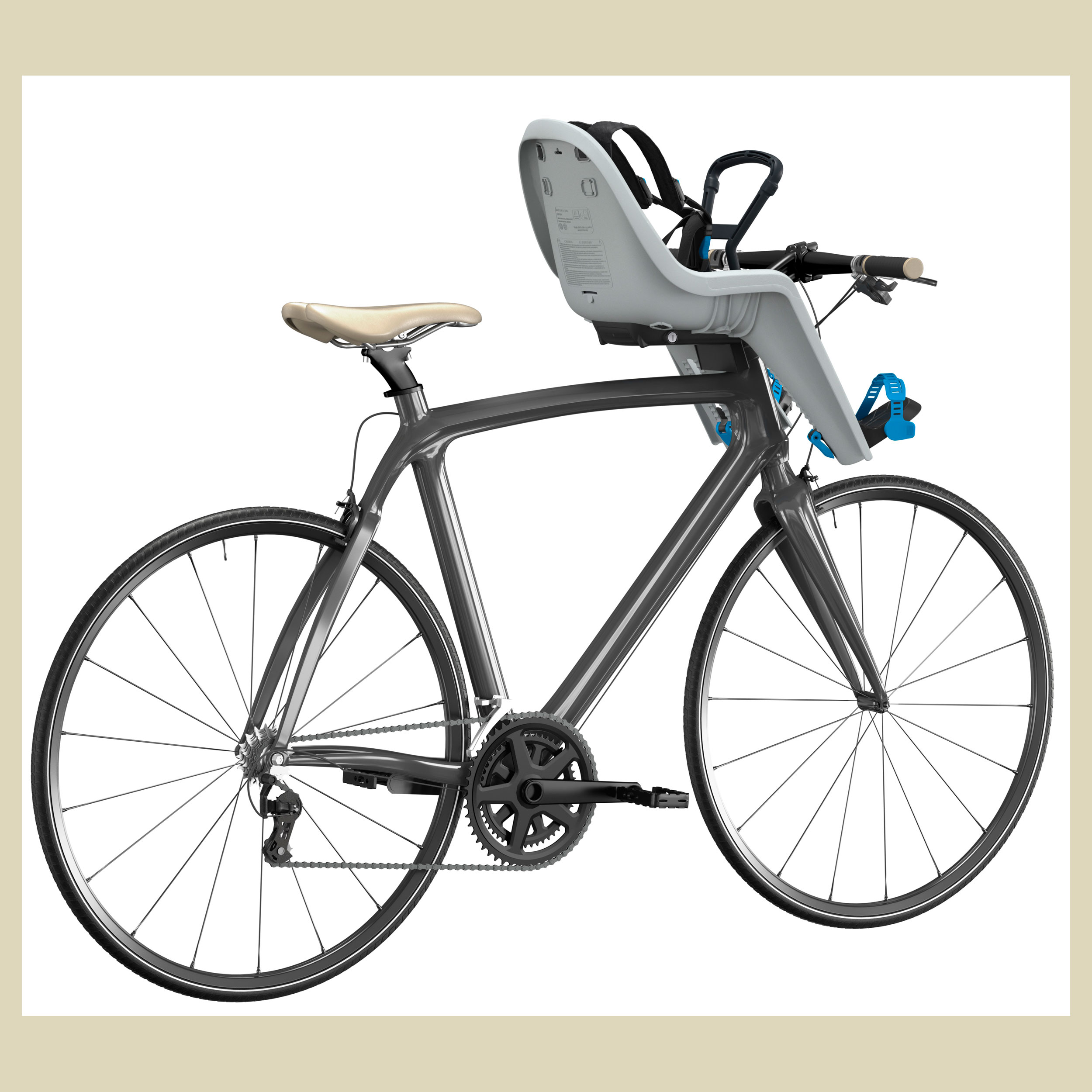 RideAlong Mini Kinderfahrradsitz Farbe light grey