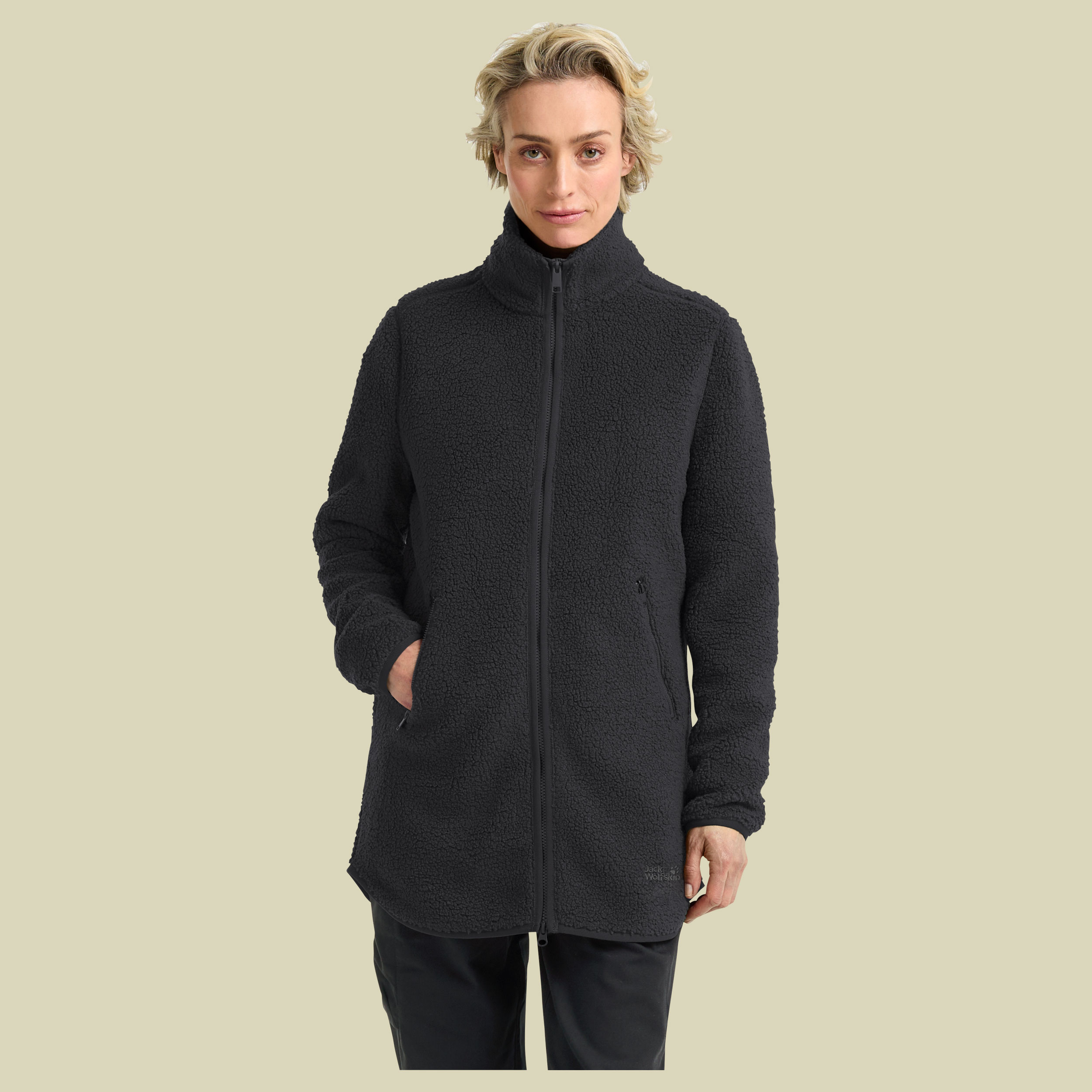 High Curl Coat Women XXL schwarz - black