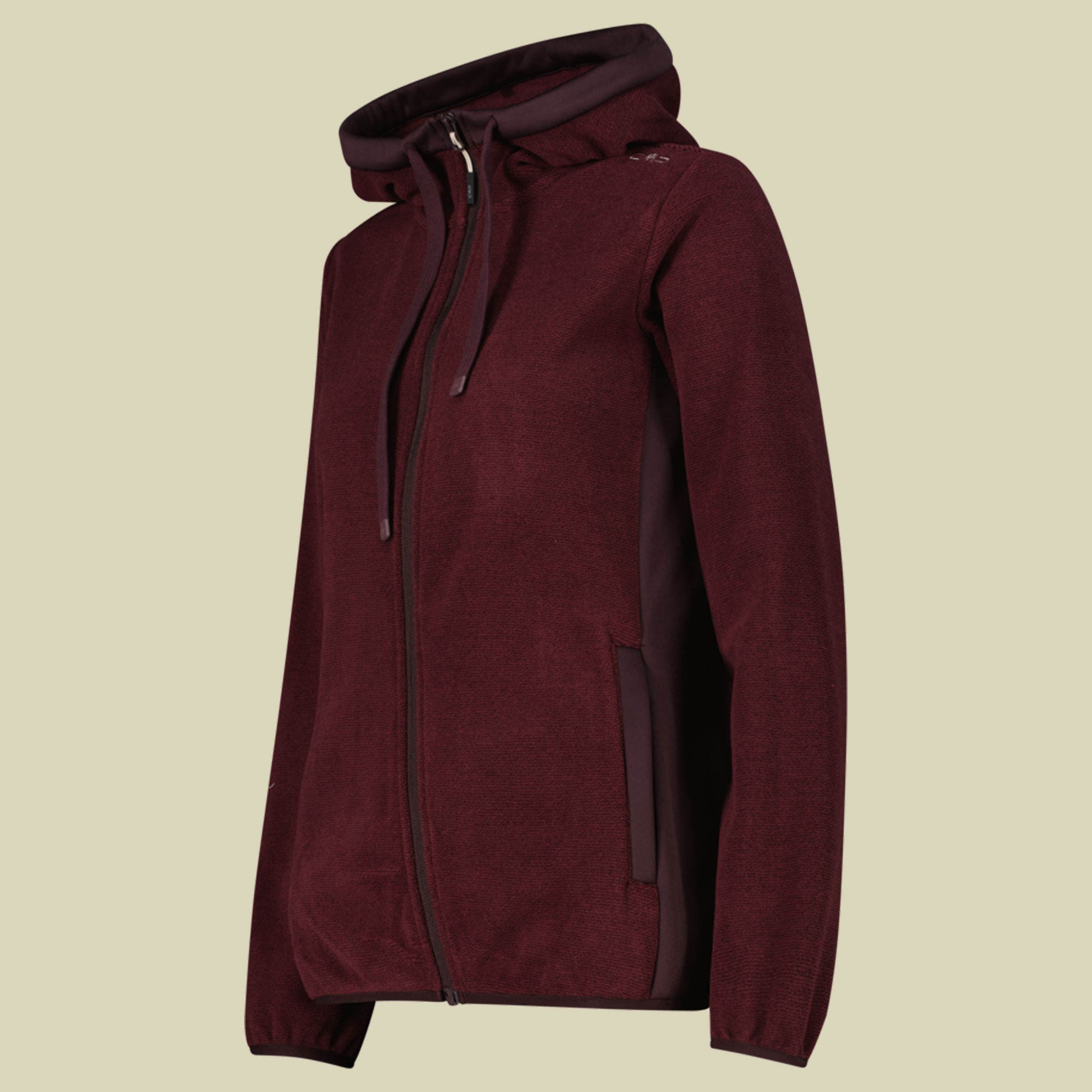 Jacket Fix Hood Jacquard Knitted Women 36H2626 36 rot - black berry