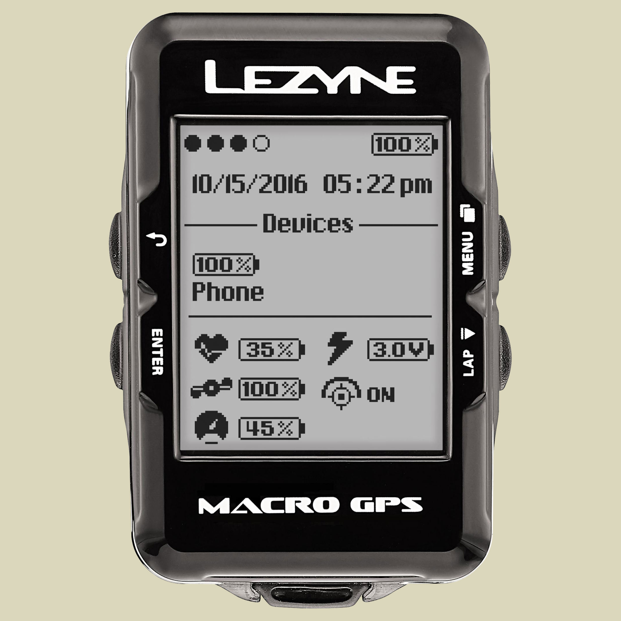 Macro GPS Fahrrad GPS Computer Farbe schwarz
