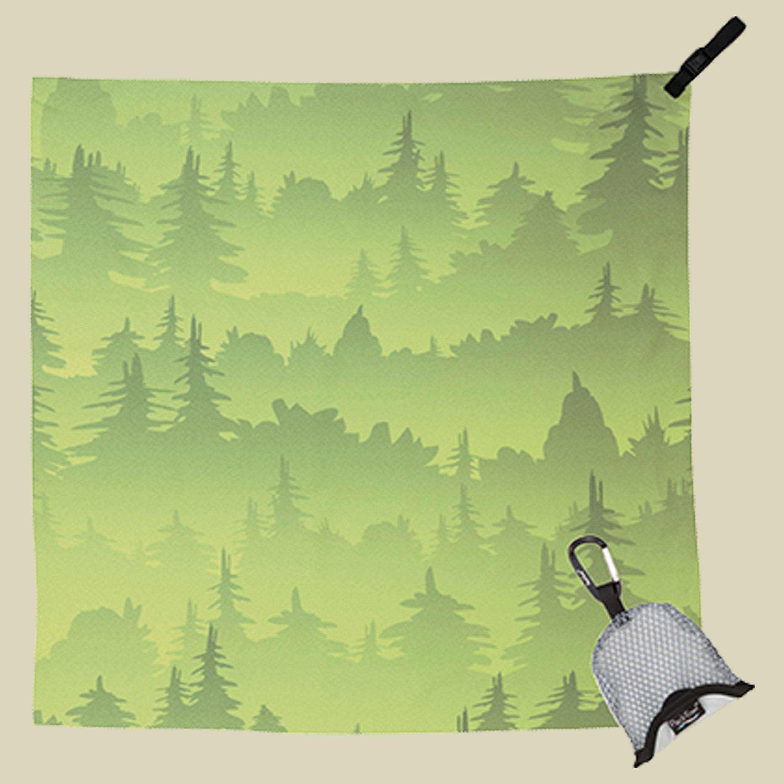 Nano Handtuch Größe 48 x 48 cm Farbe green trees