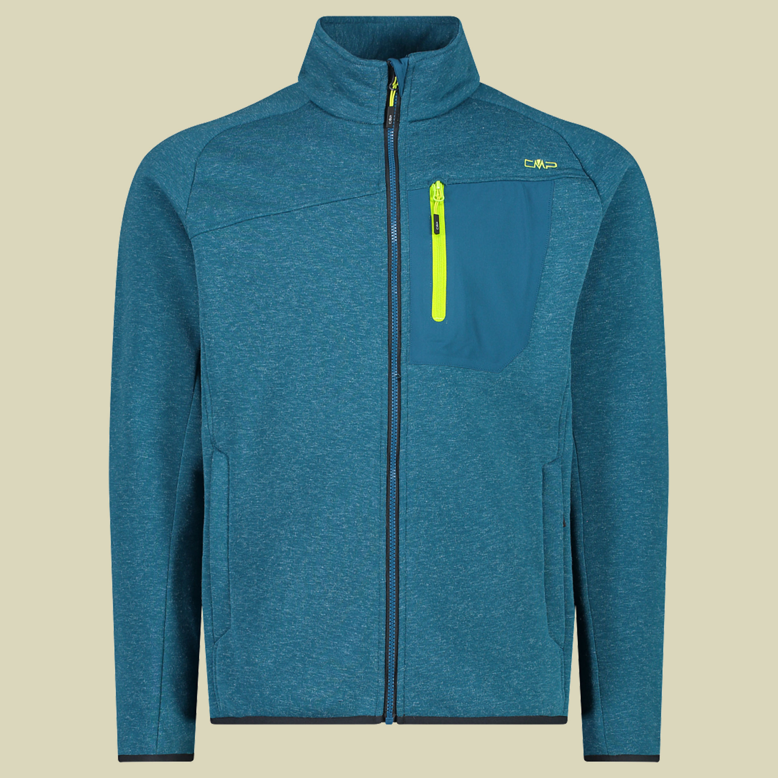 Man Jacket Melange Knitted Fleece 32H2227 Größe 56 Farbe M916 deep lake