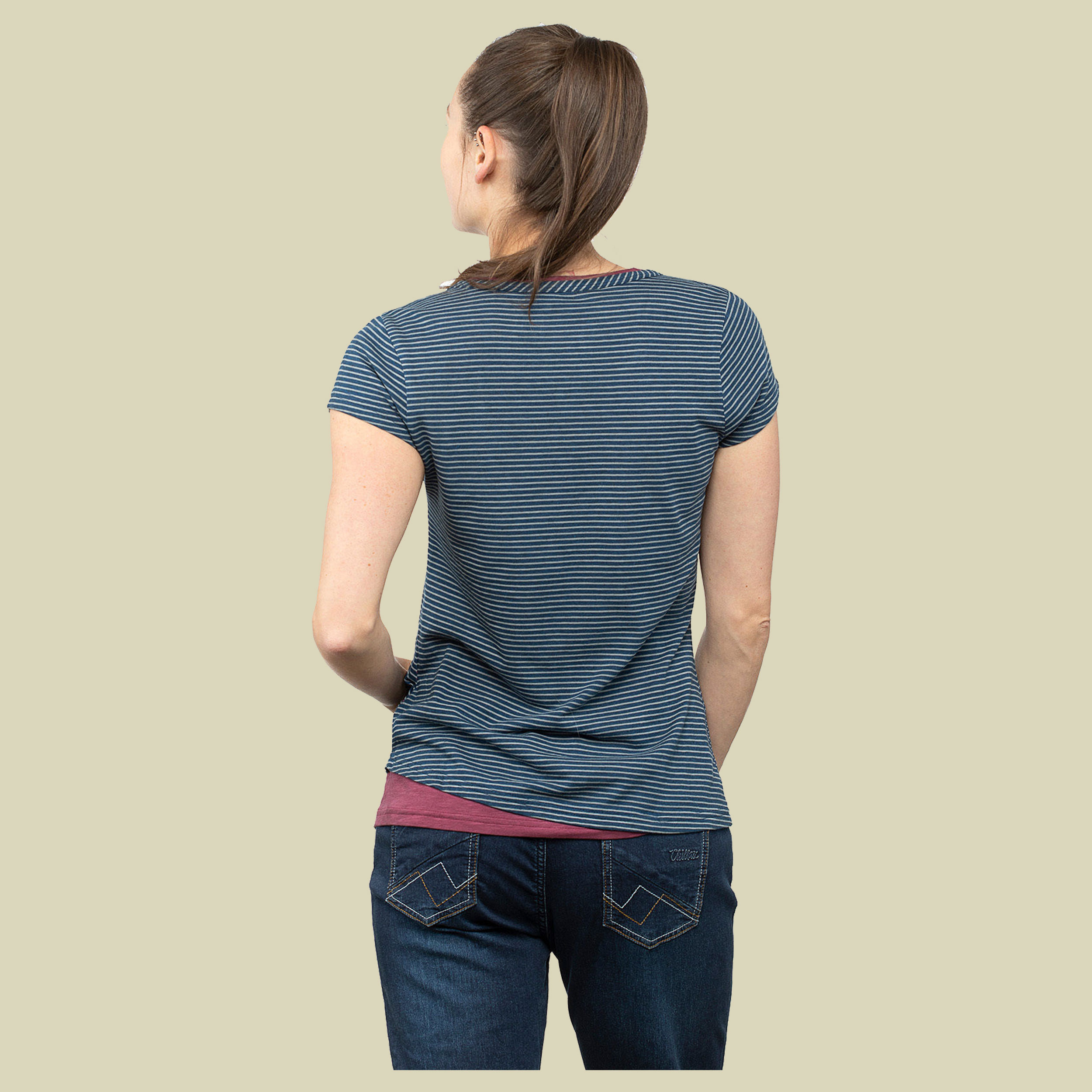 Fancy Little Dot T-Shirt Women Größe 40 Farbe indigo blue striped washed