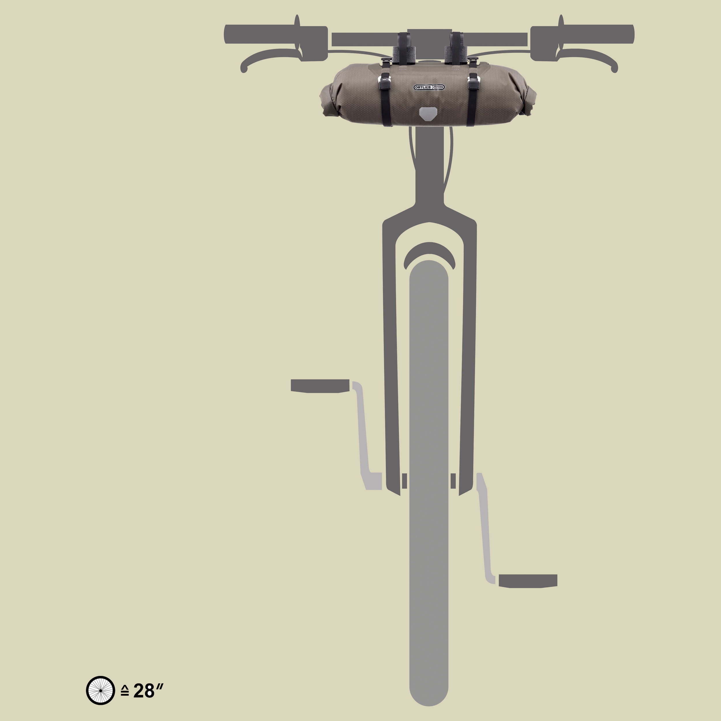 Handlebar-Pack beige 9L - dark sand