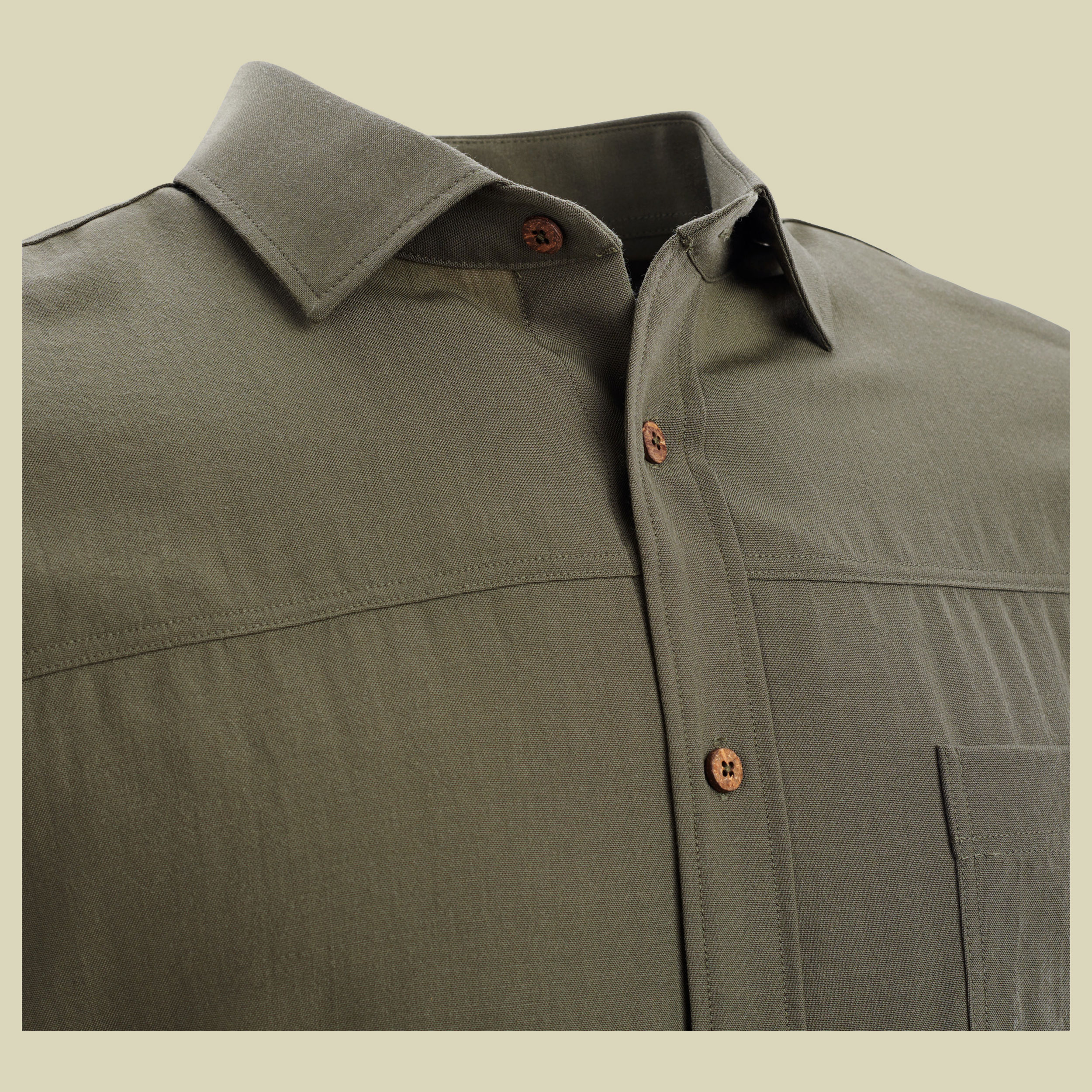 LeisureWool Woven Wool Shirt Men L grün - ranger green