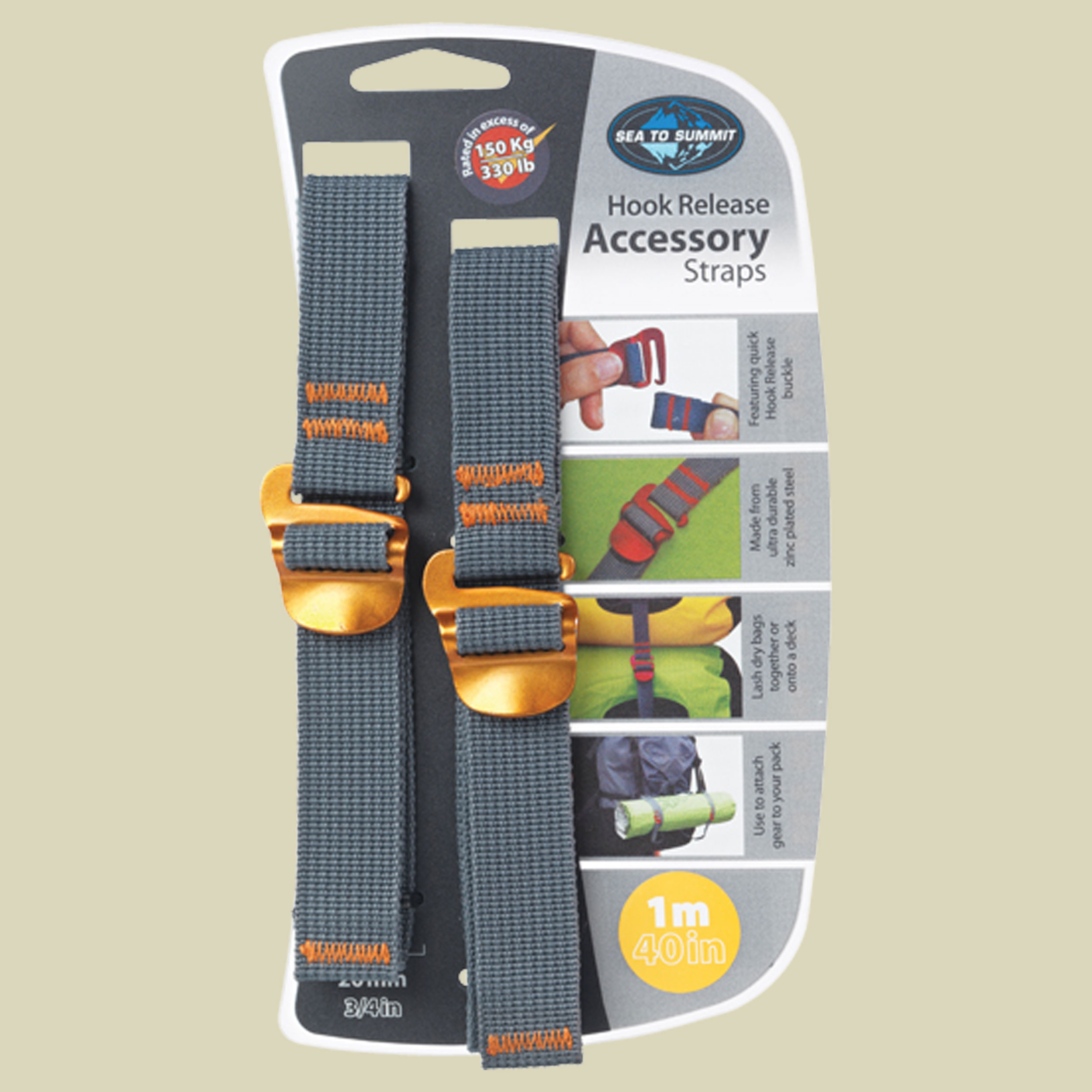 Tie Down Accessory Straps with Hook Release