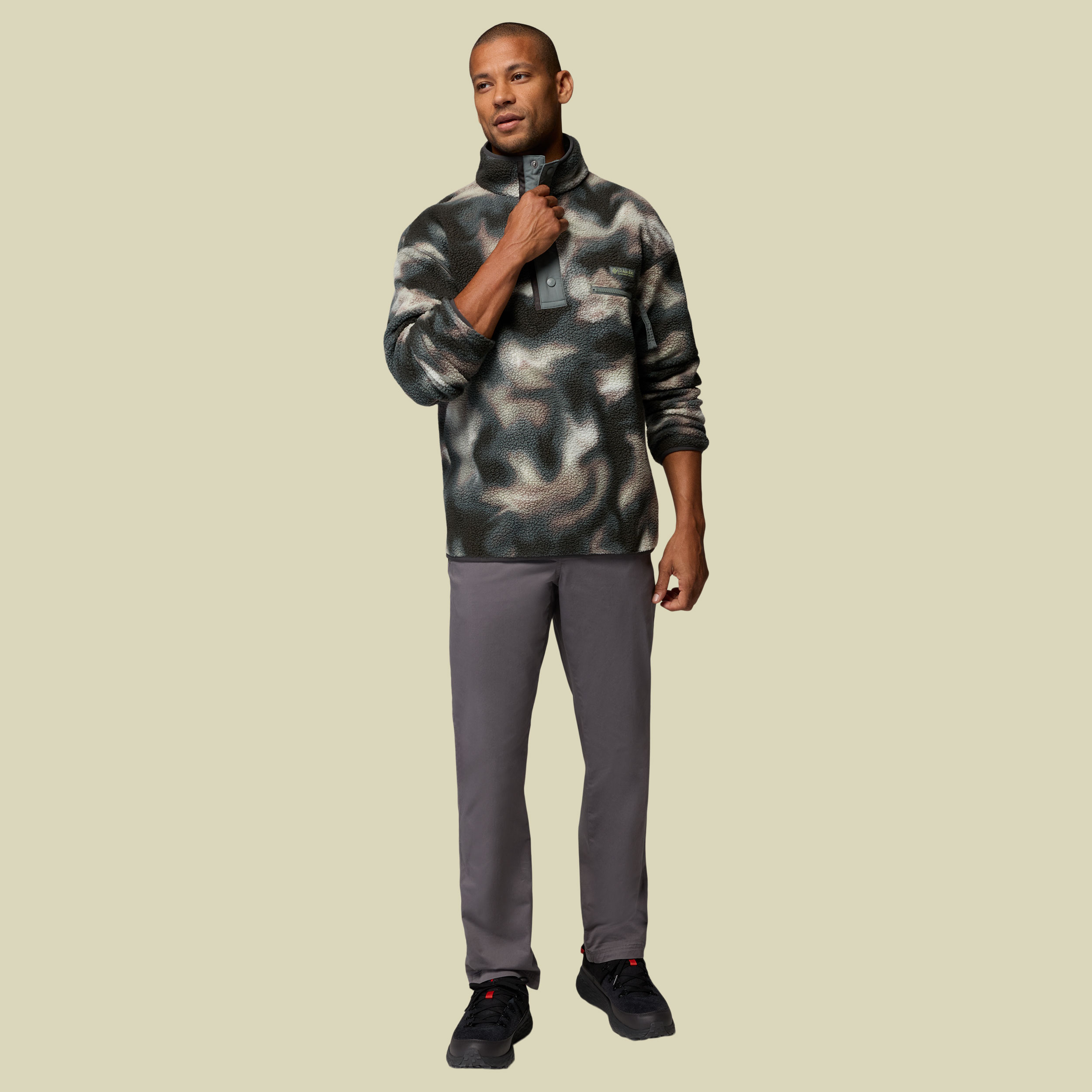 Helvetia II Printed Half Snap Fleece Men XL grün1 - sedona sage dyeflow