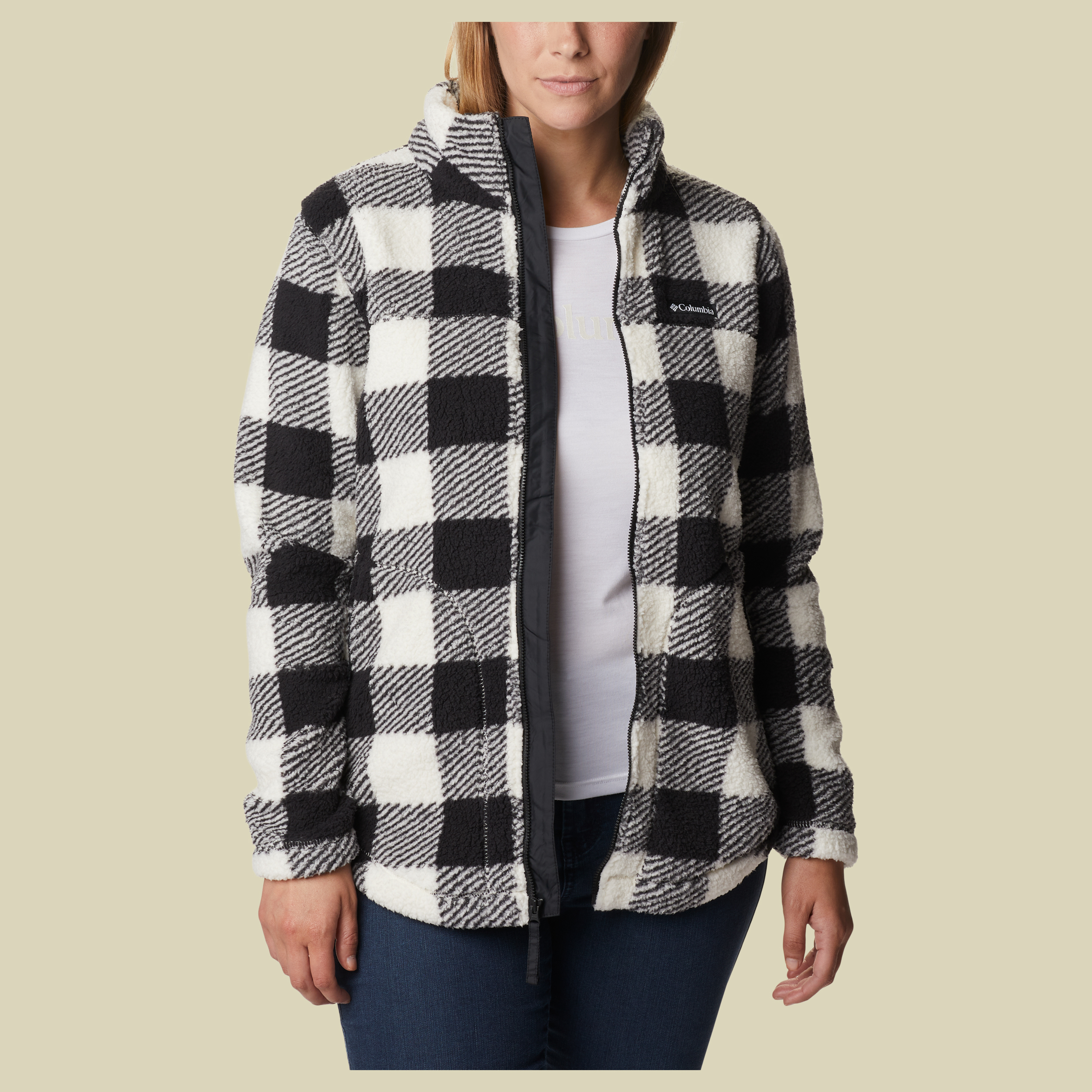 West Bend Full Zip Women Größe XL Farbe Chalk Check Print