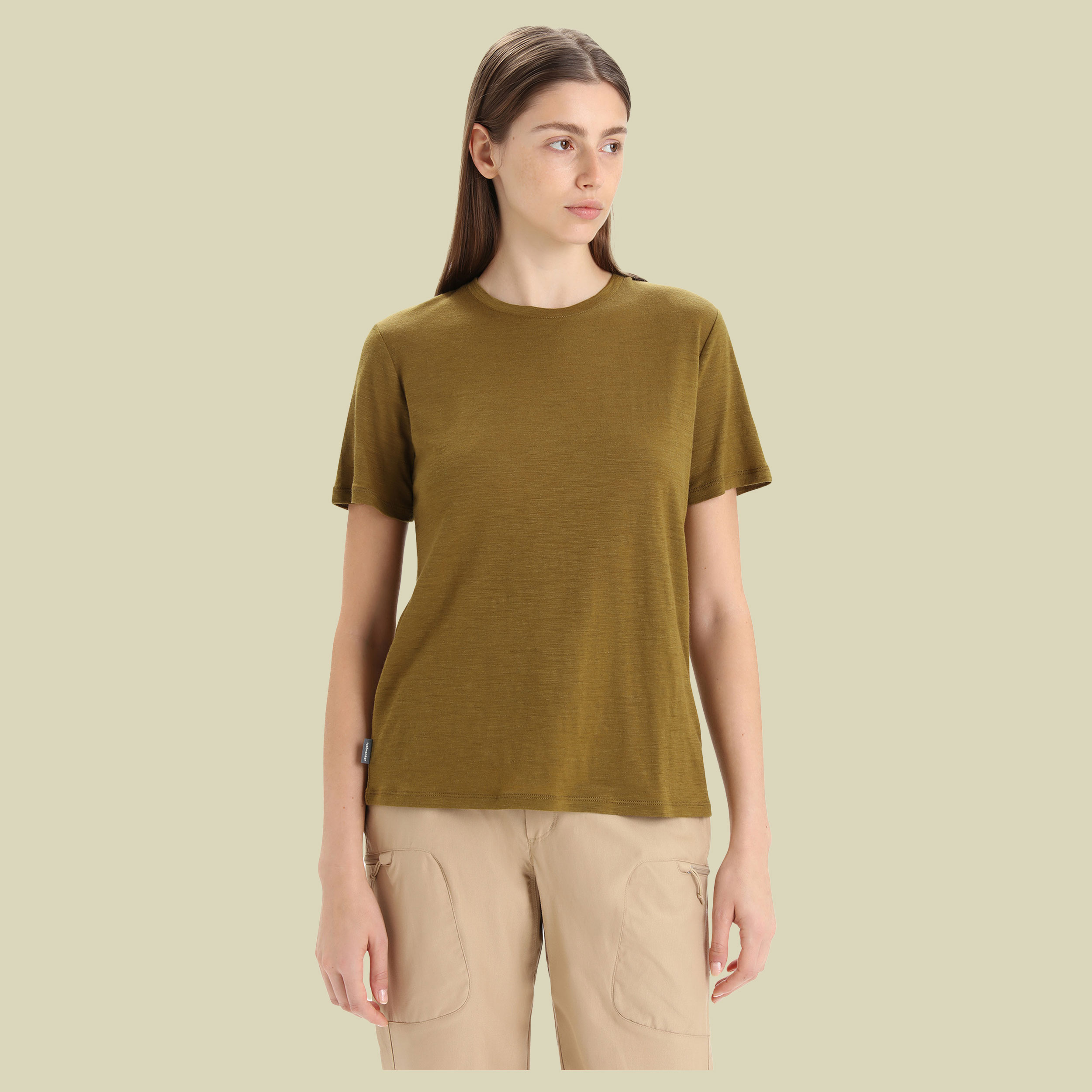 Merino Linen SS Tee Women Größe M  Farbe algae