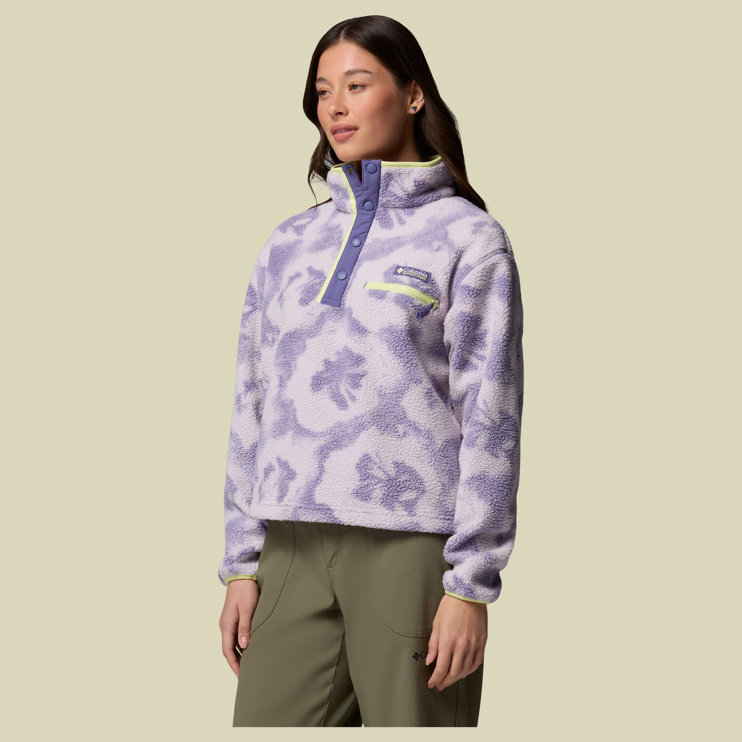 Helvetia II Printed Cropped Half Snap Women S mehrfarbig pink