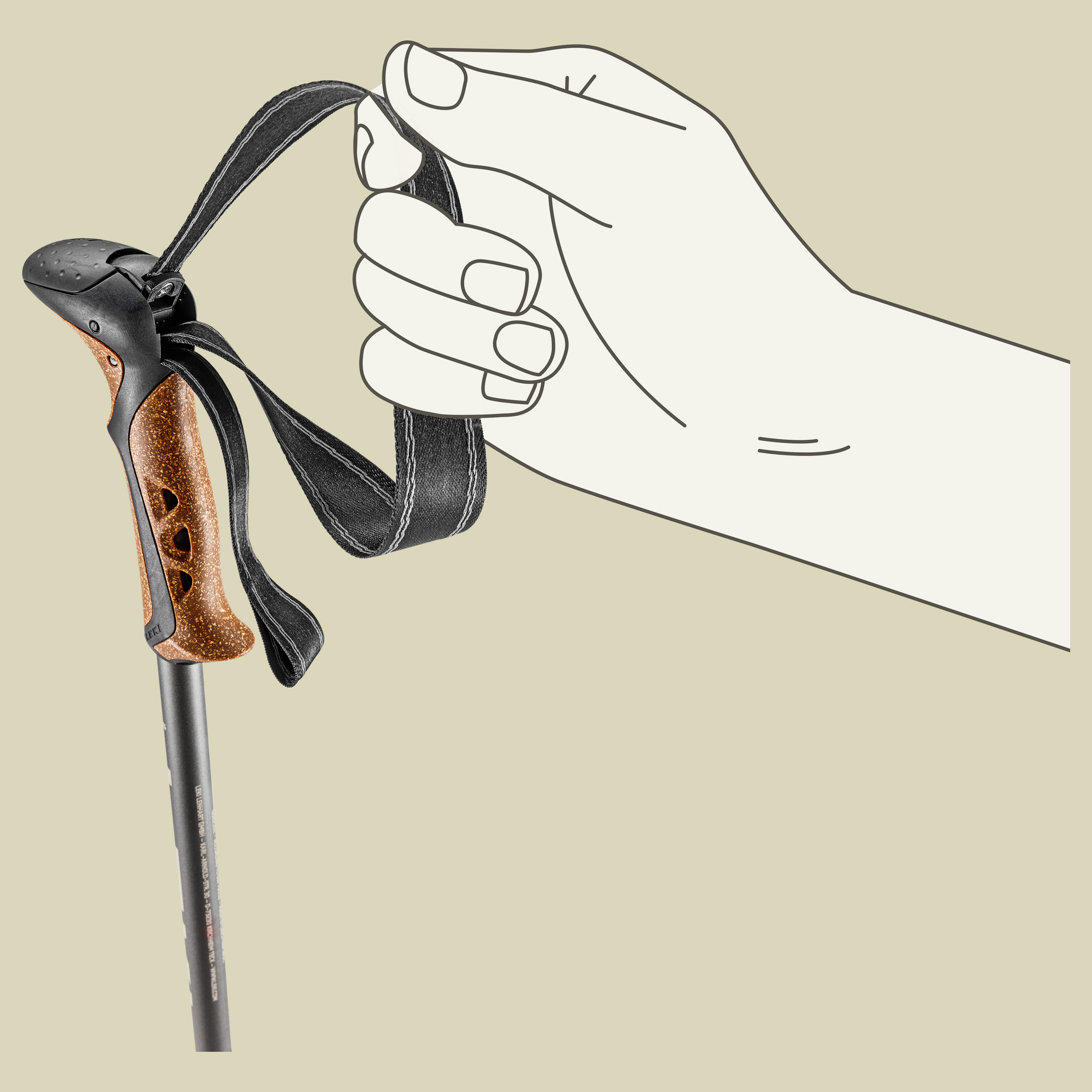 Khumbu Lite Länge 100 - 135 cm Farbe black-pale clay light-dark anthracite