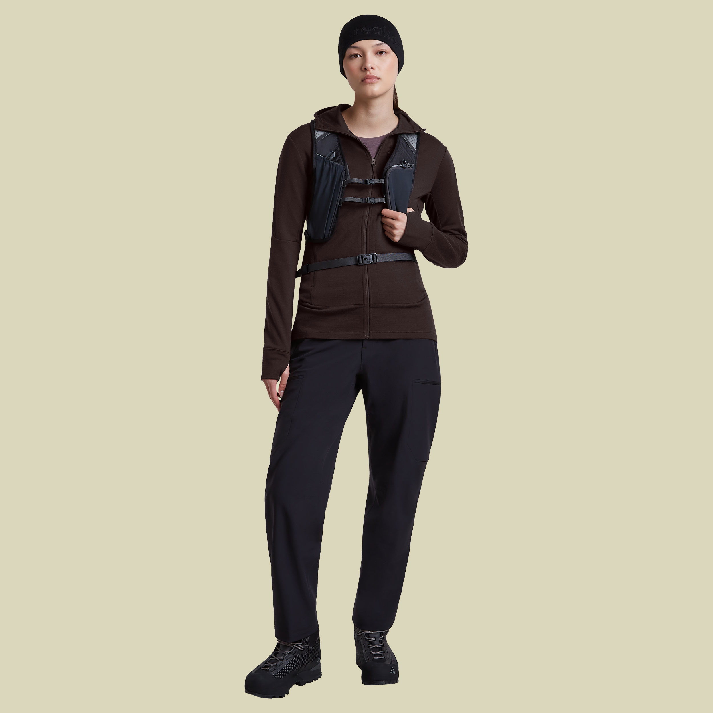 Merino 260 Quantum IV LS Zip Hoodie Women XL bittersweet