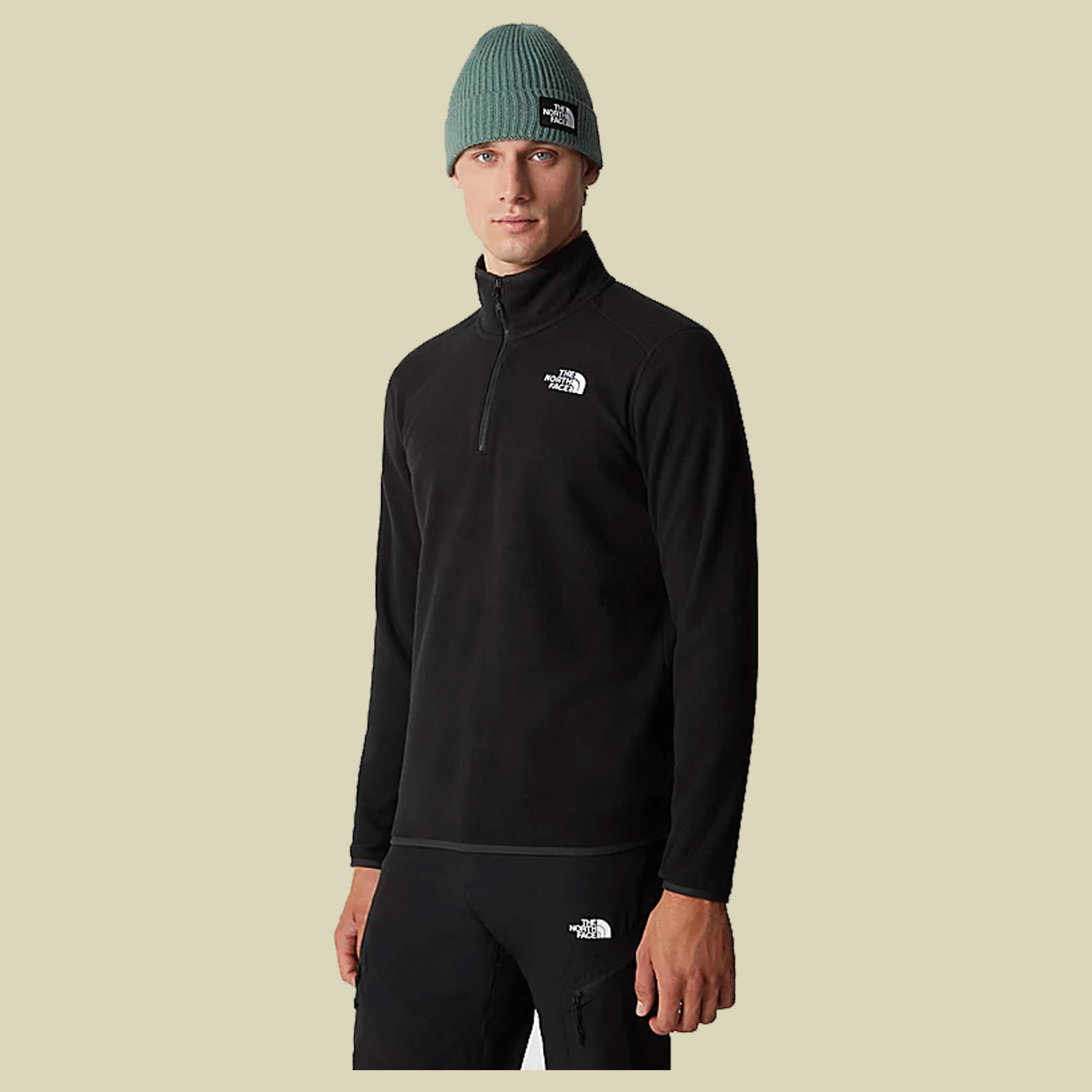 100 Glacier 1/4 Zip Men Größe S Farbe TNF black
