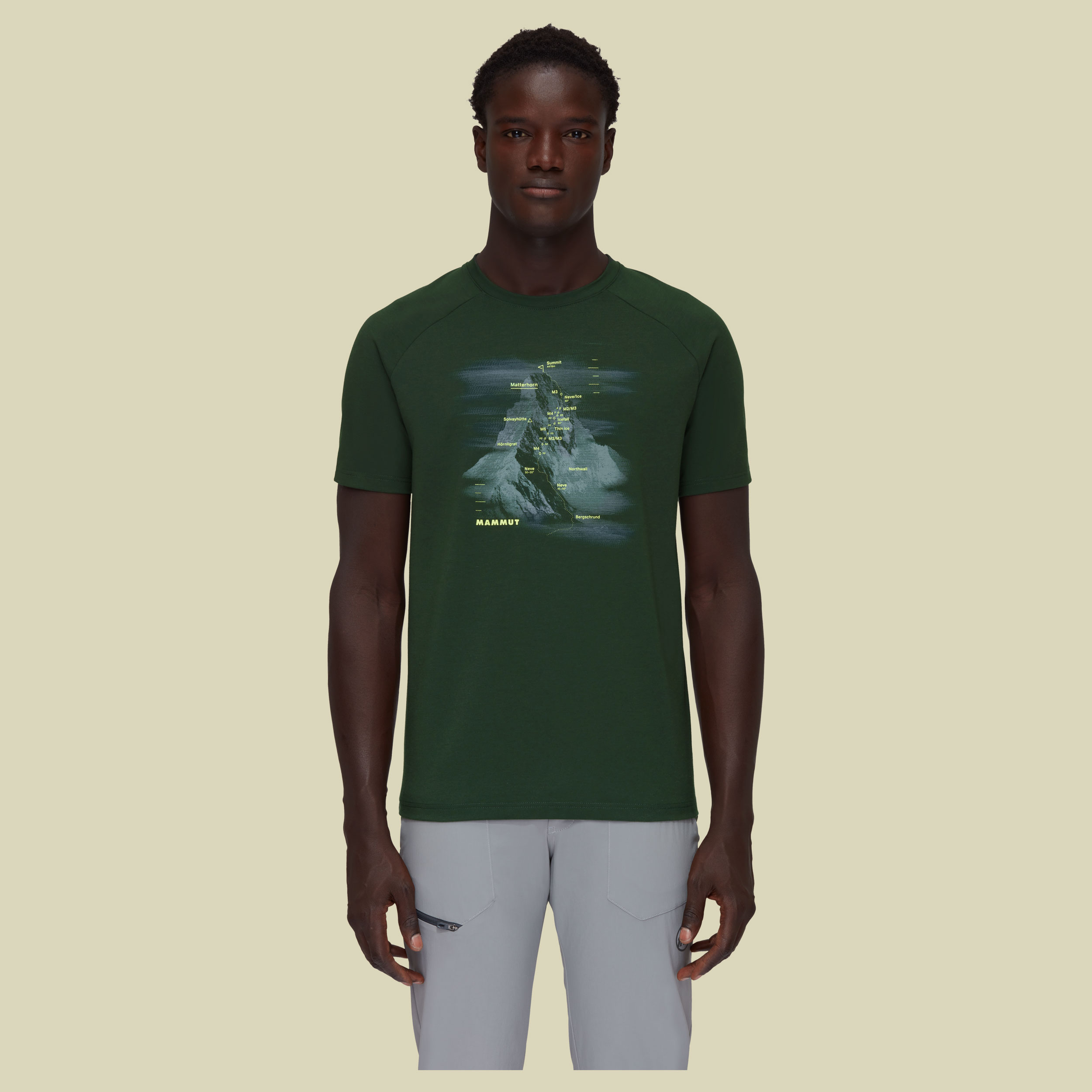 Mountain T-Shirt Men Hörnligrat Größe XL Farbe woods