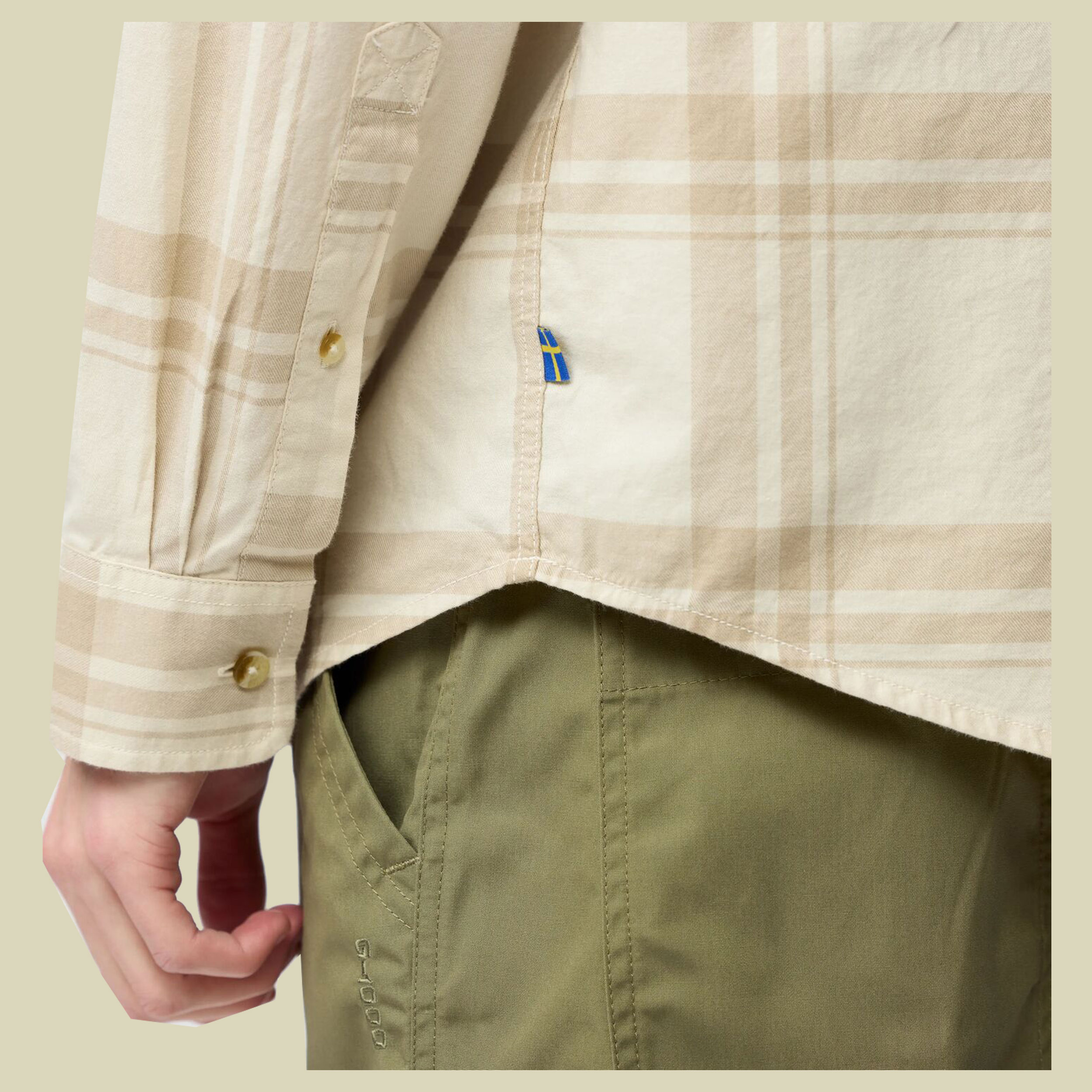 Övik Light Flannel Shirt Men XXL beige - Farbe chalk white-fossil