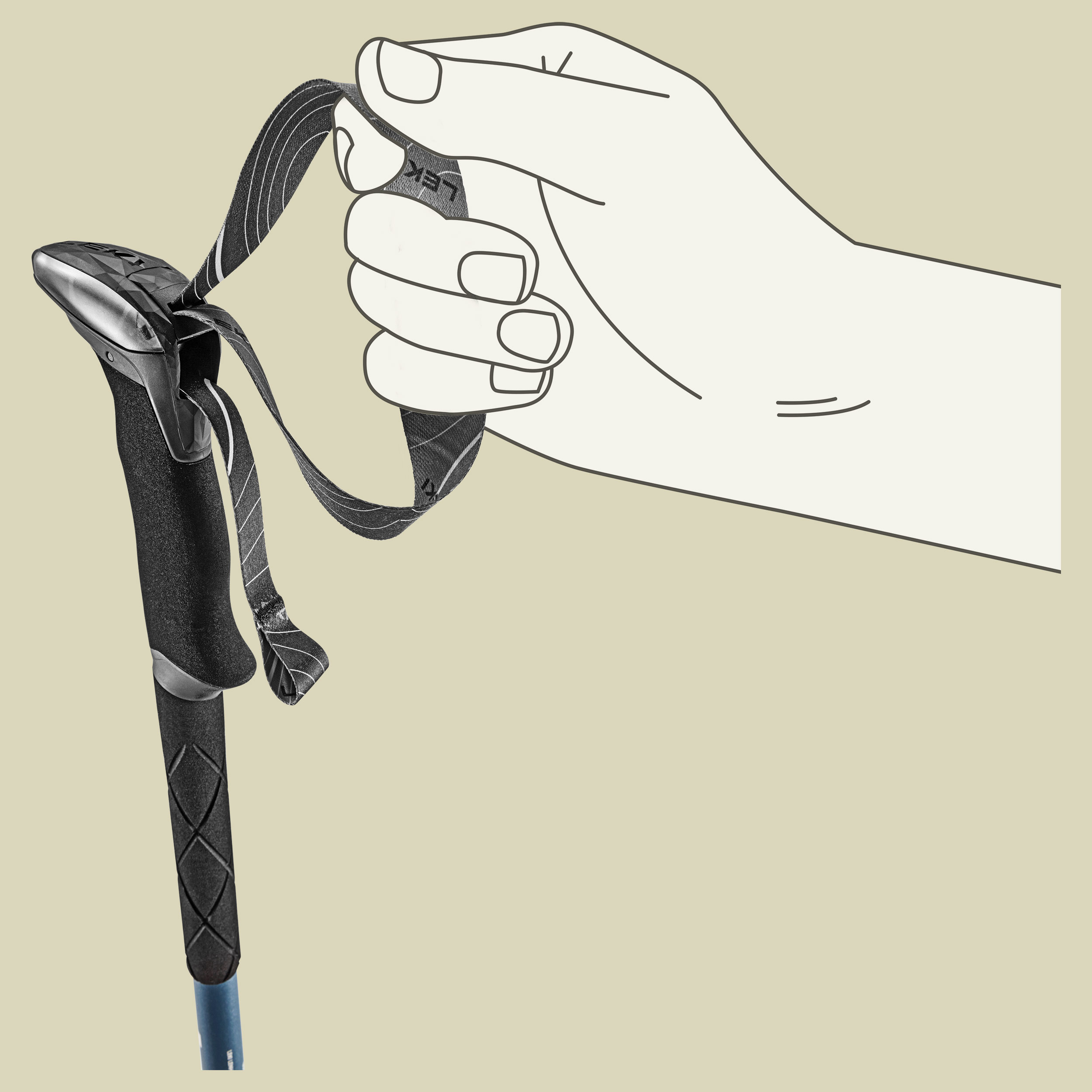 Makalu Länge 110 - 145 cm Farbe stone blue dark-warm grey dark