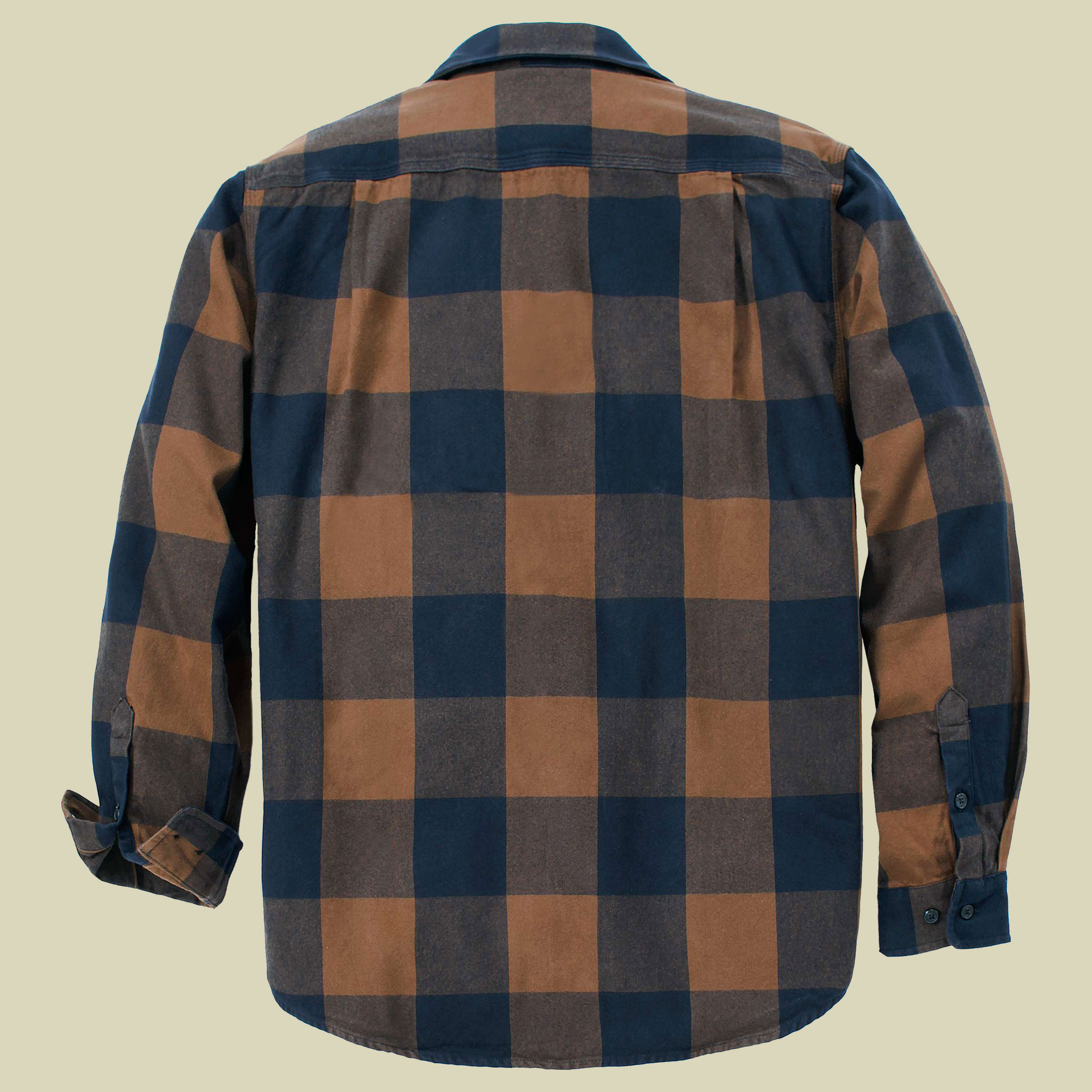 Loose Fit Heavyweight Flannel Long-Sleeve Plaid Shirt S braun - red duck
