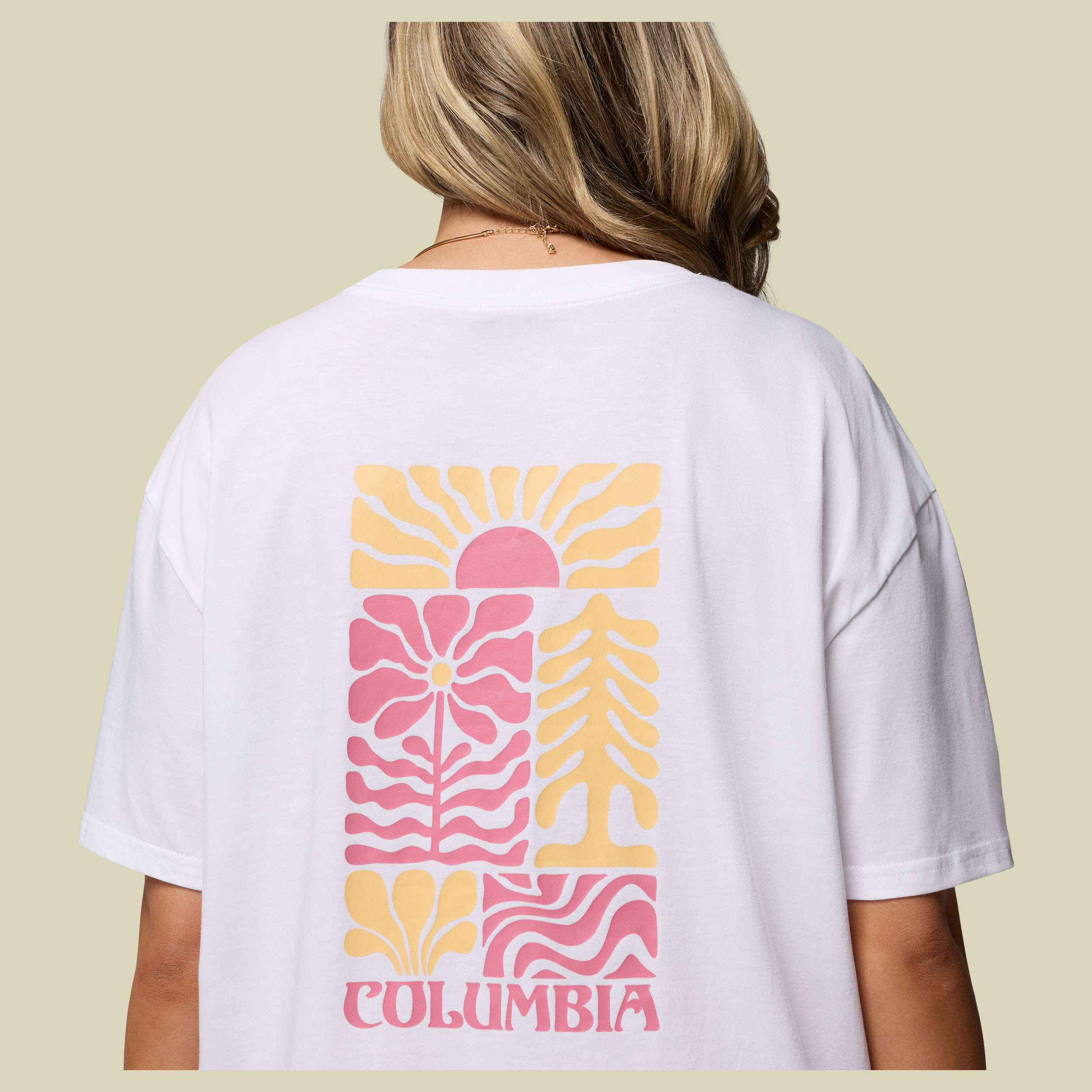 Rolling Bend Graphic Oversized Tee Women XS weiß - white, floral groove