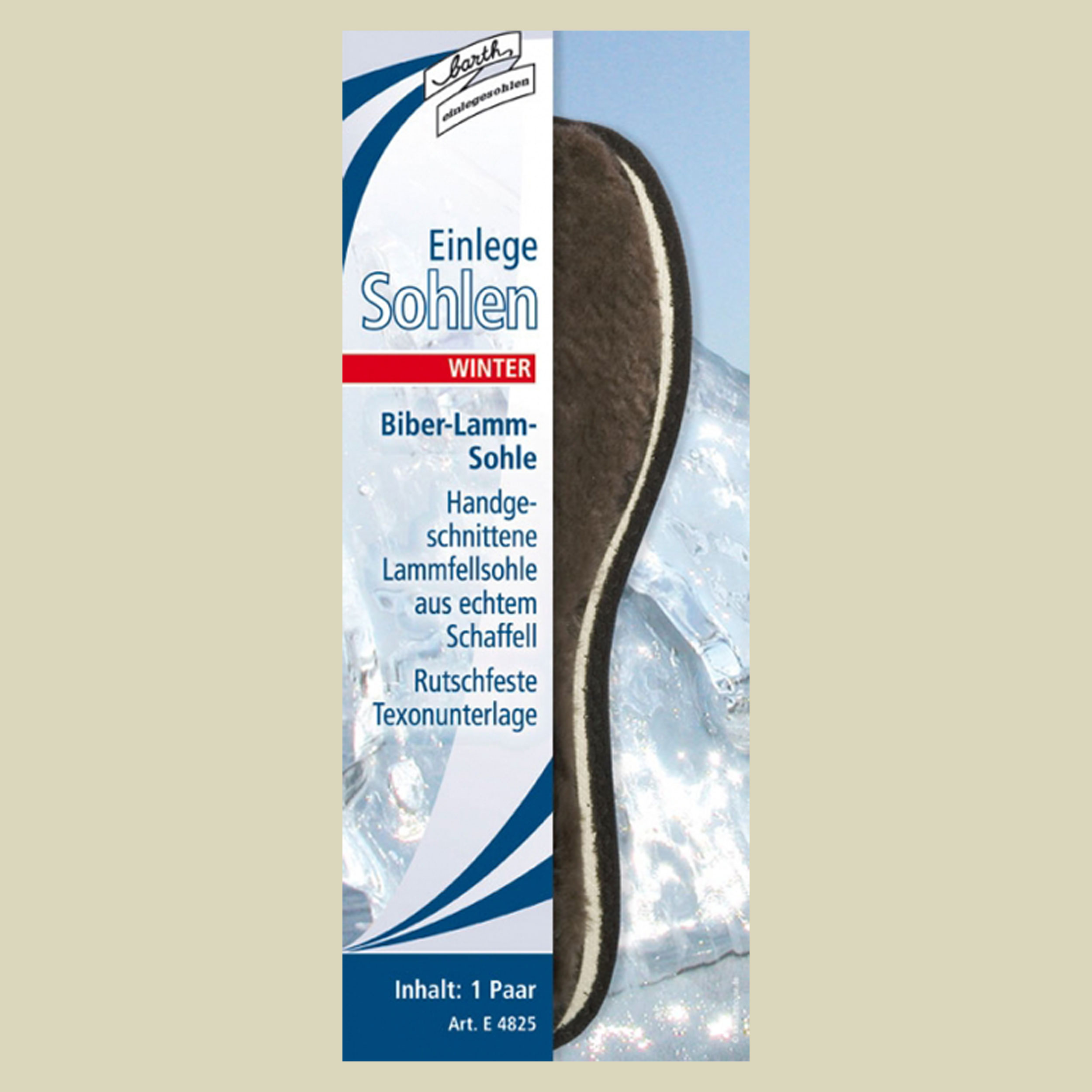 Biber Lamm Einlegesohle Größe 39 Farbe graphite grey