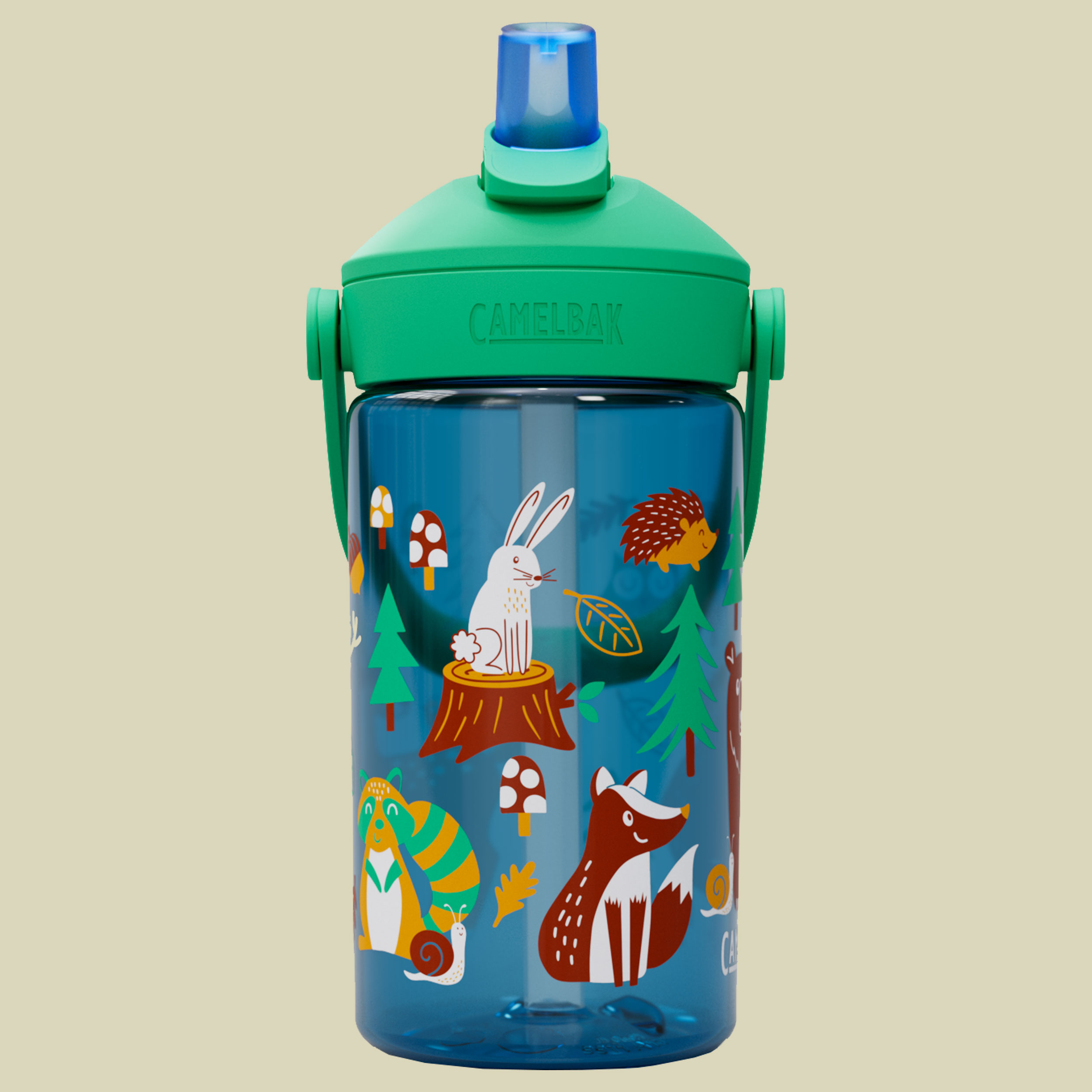 Thrive Flip Straw Kids 0,4 L mehrfarbig grün - friendly forest