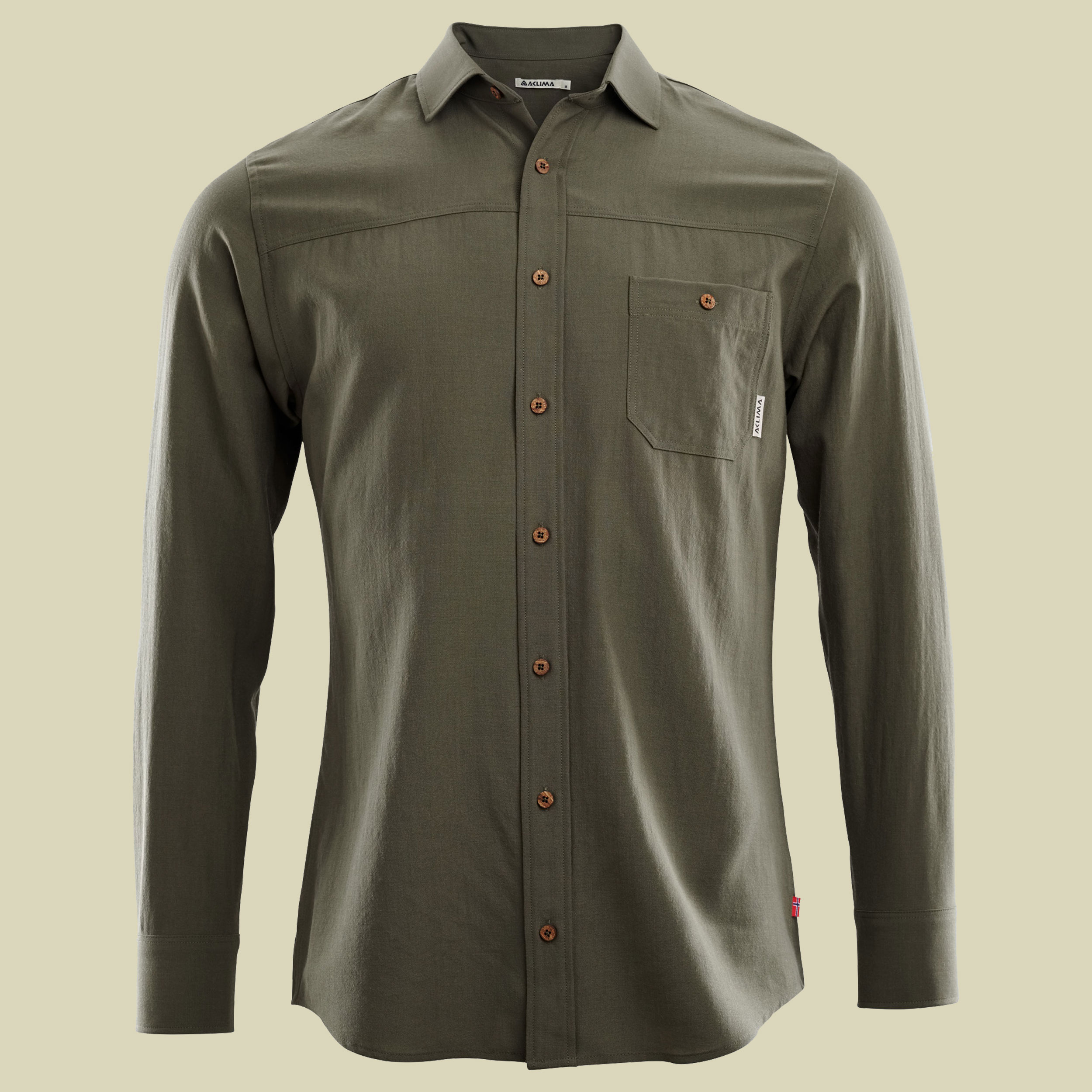 LeisureWool Woven Wool Shirt Men L grün - ranger green