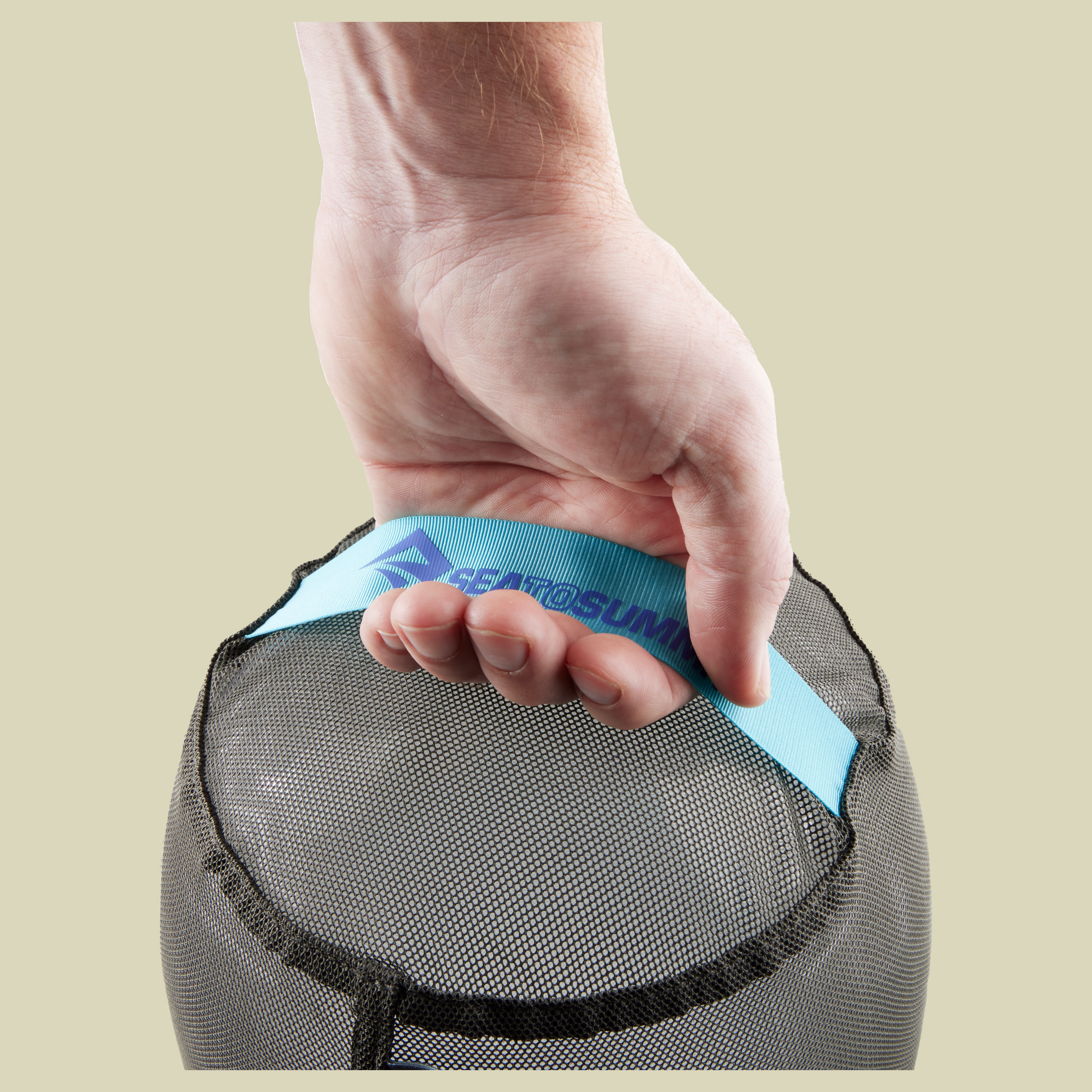 Mesh Stuff Sack 1,5L grau - beluga (blue atoll top)