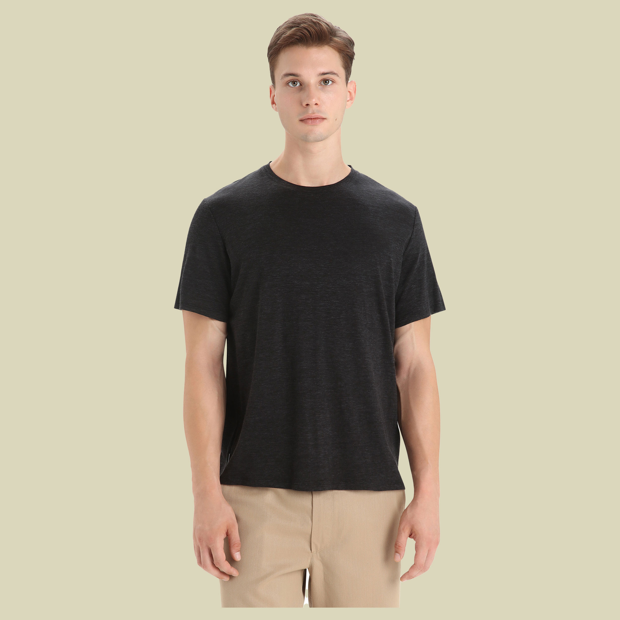 Merino Linen SS Tee Men Größe XL Farbe black