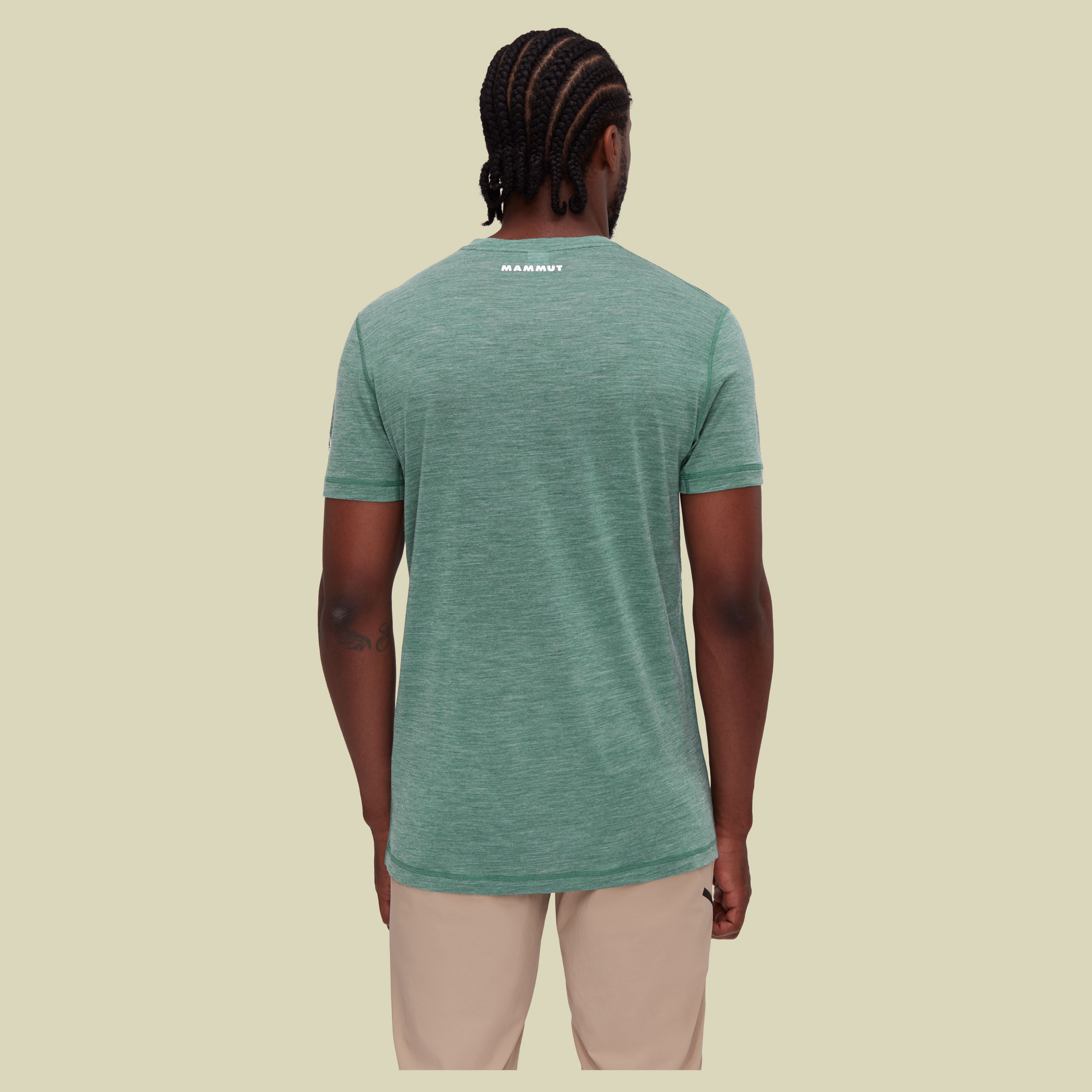 Tree Wool FL T-Shirt Men L grün - dark jade melange