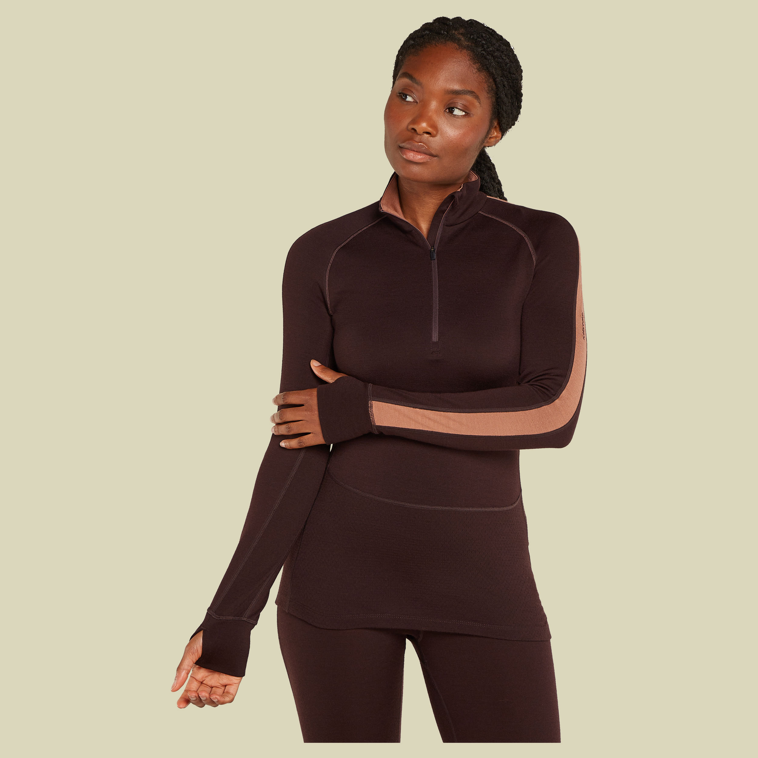 ZoneKnit 260 LS Half Zip Women L braun - bittersweet/cedar wood/cb