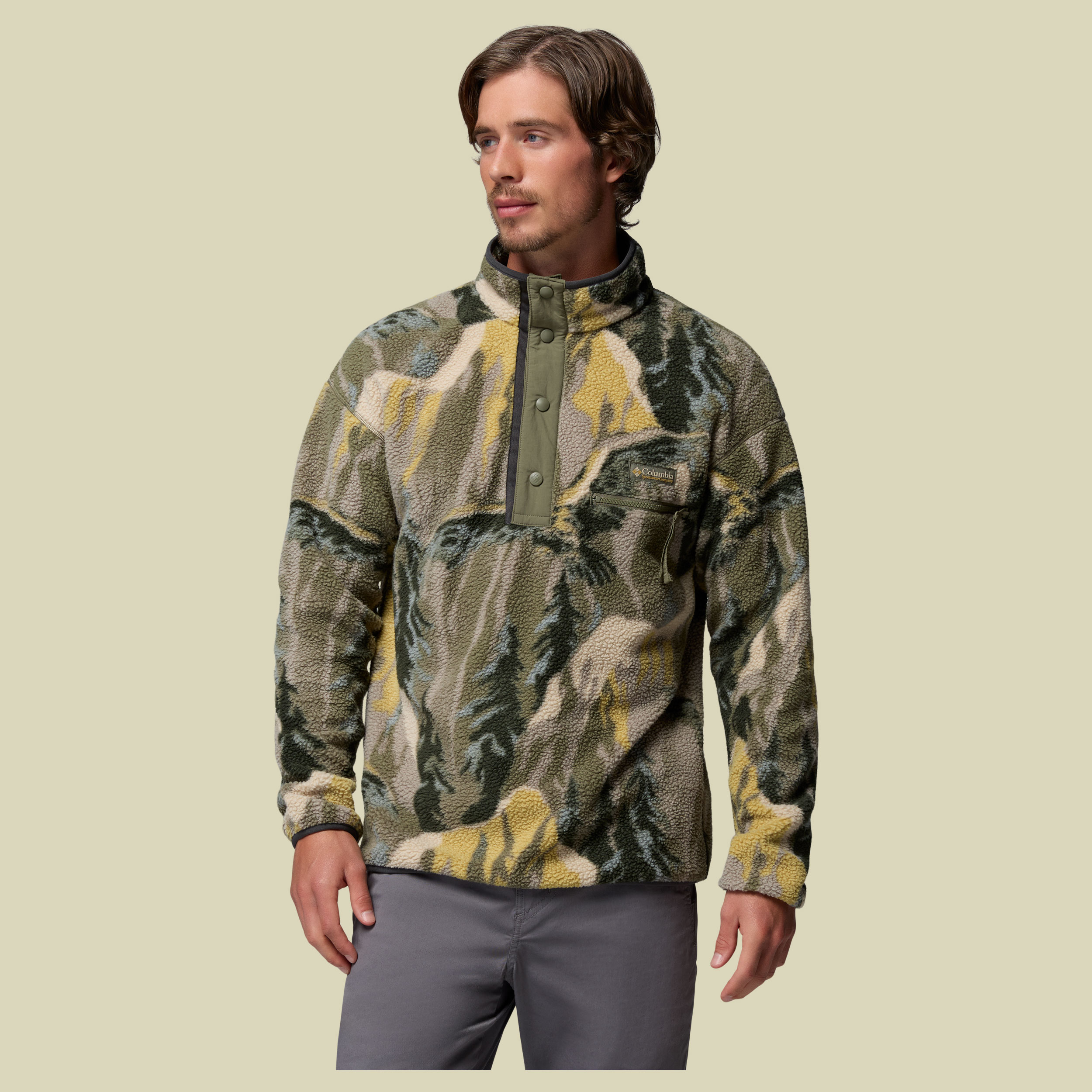 Helvetia II Printed Half Snap Fleece Men XL grün3 - stone green soarin