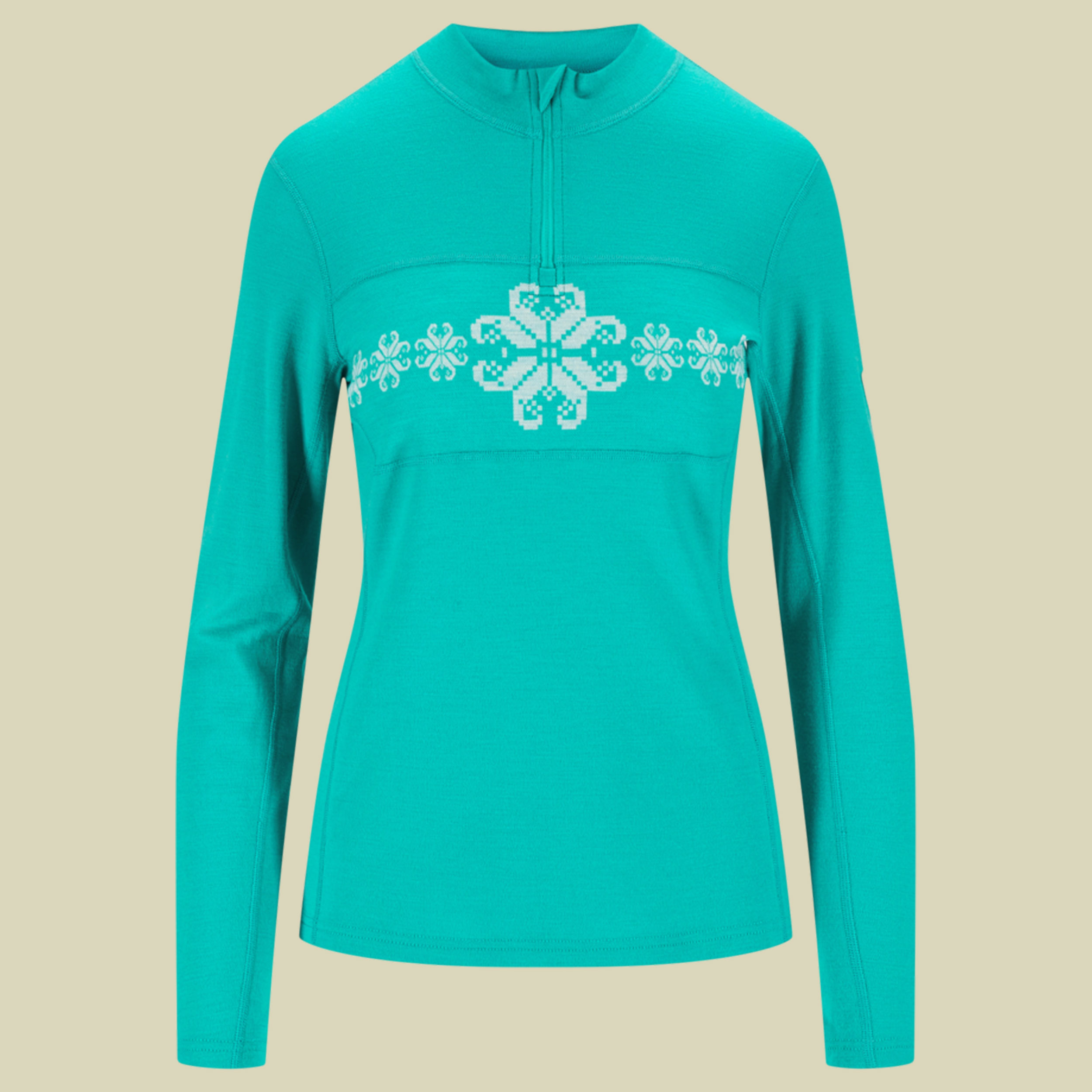 Falkeberg Baselayer Half Zip Women L türkis - Farbe peacock offwhite